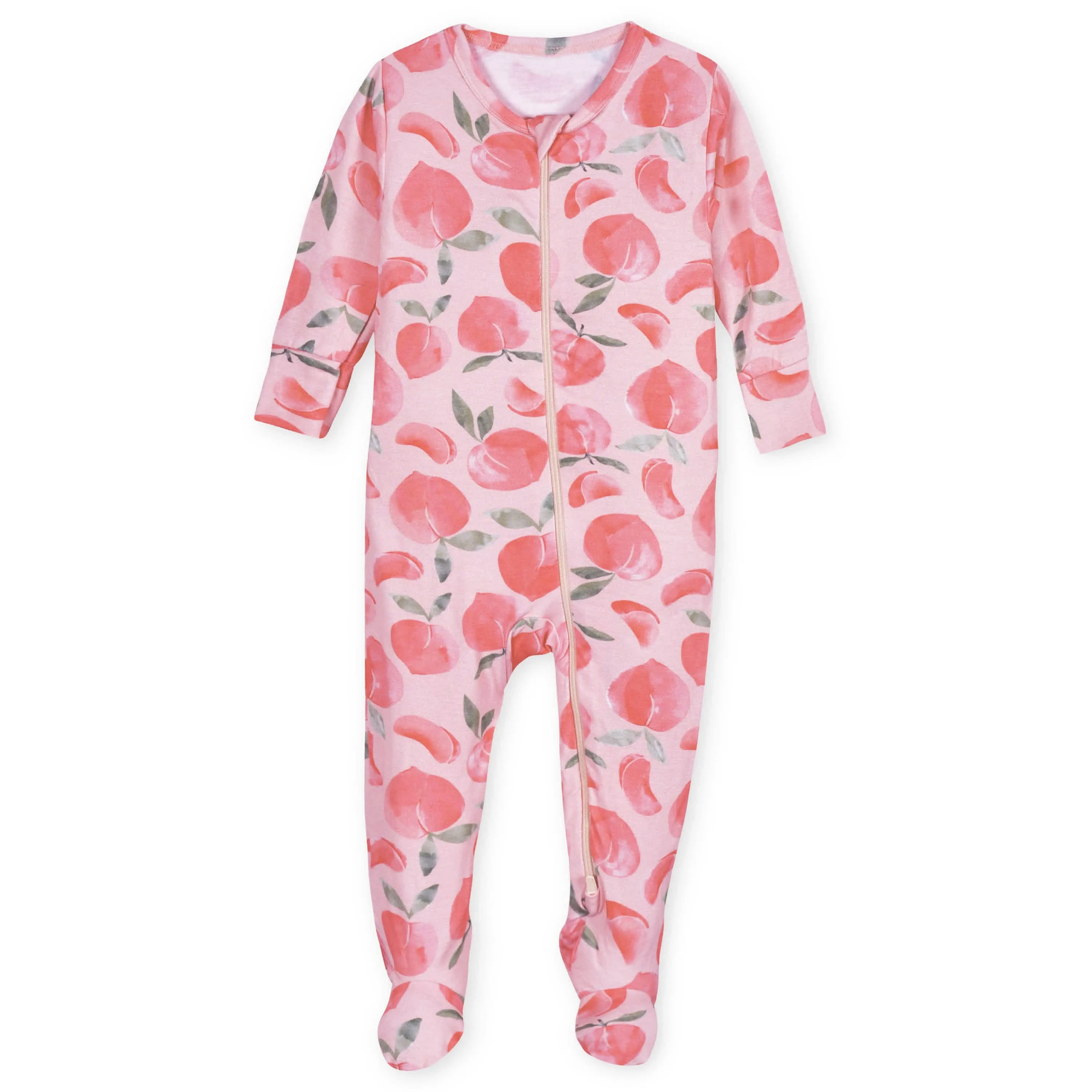 Baby & Toddler Girls Just Peachy Buttery Soft Viscose Made from Eucalyptus Snug Fit Footed Pajamas Gerber Childrenswea