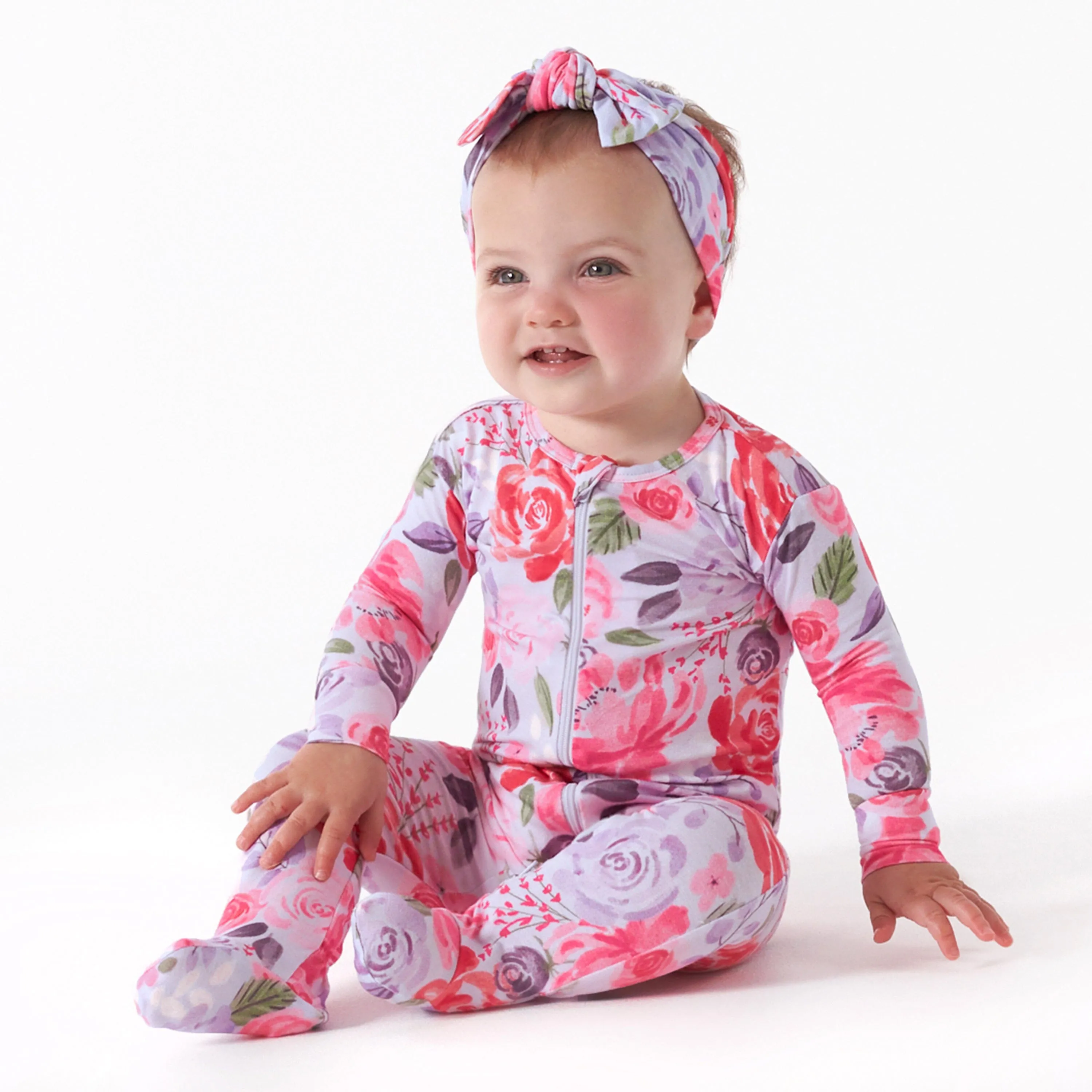 Baby & Toddler Girls Lilac Garden Buttery Soft Viscose Made from Eucalyptus Snug Fit Footed Pajamas Gerber Childrenswea