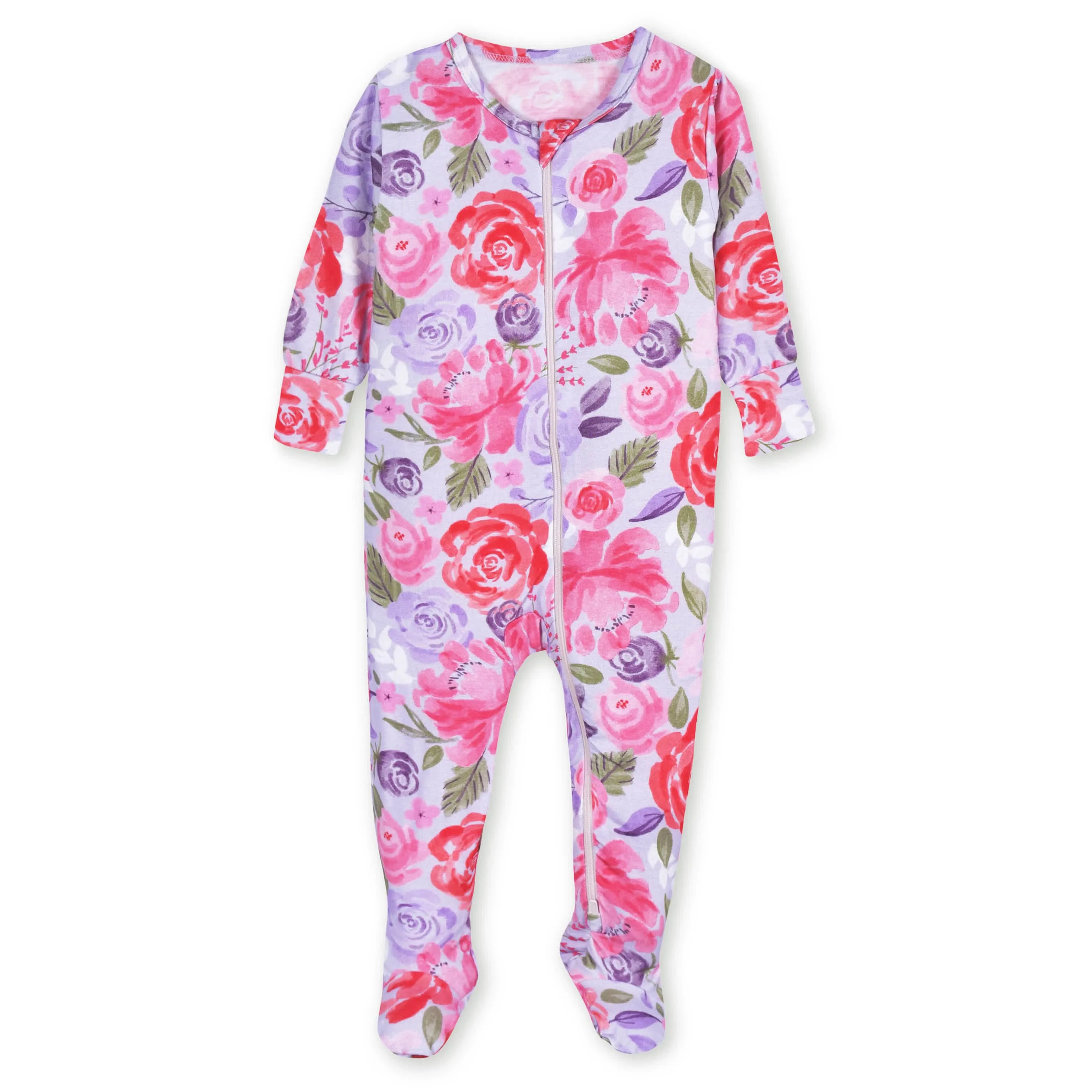 Baby & Toddler Girls Lilac Garden Buttery Soft Viscose Made from Eucalyptus Snug Fit Footed Pajamas Gerber Childrenswea