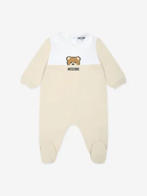 Baby Bear Logo Babygrow in Beige