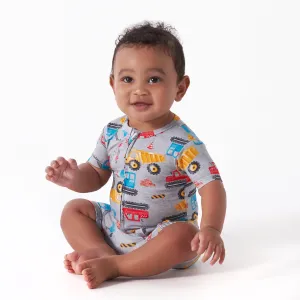Baby Boys Construction Trucks Buttery Soft Viscose Made from Eucalyptus Snug Fit Romper Gerber Childrenswea