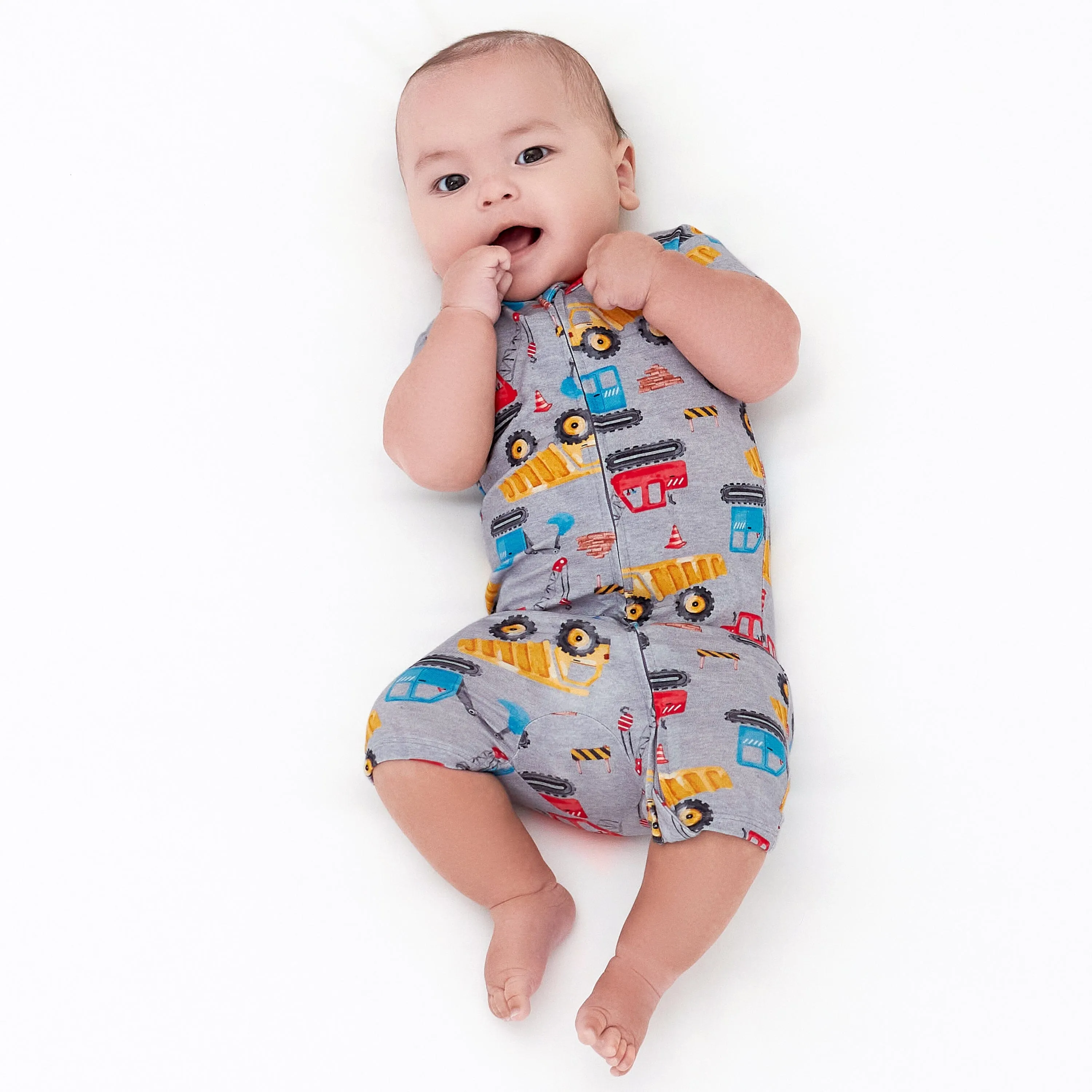 Baby Boys Construction Trucks Buttery Soft Viscose Made from Eucalyptus Snug Fit Romper Gerber Childrenswea