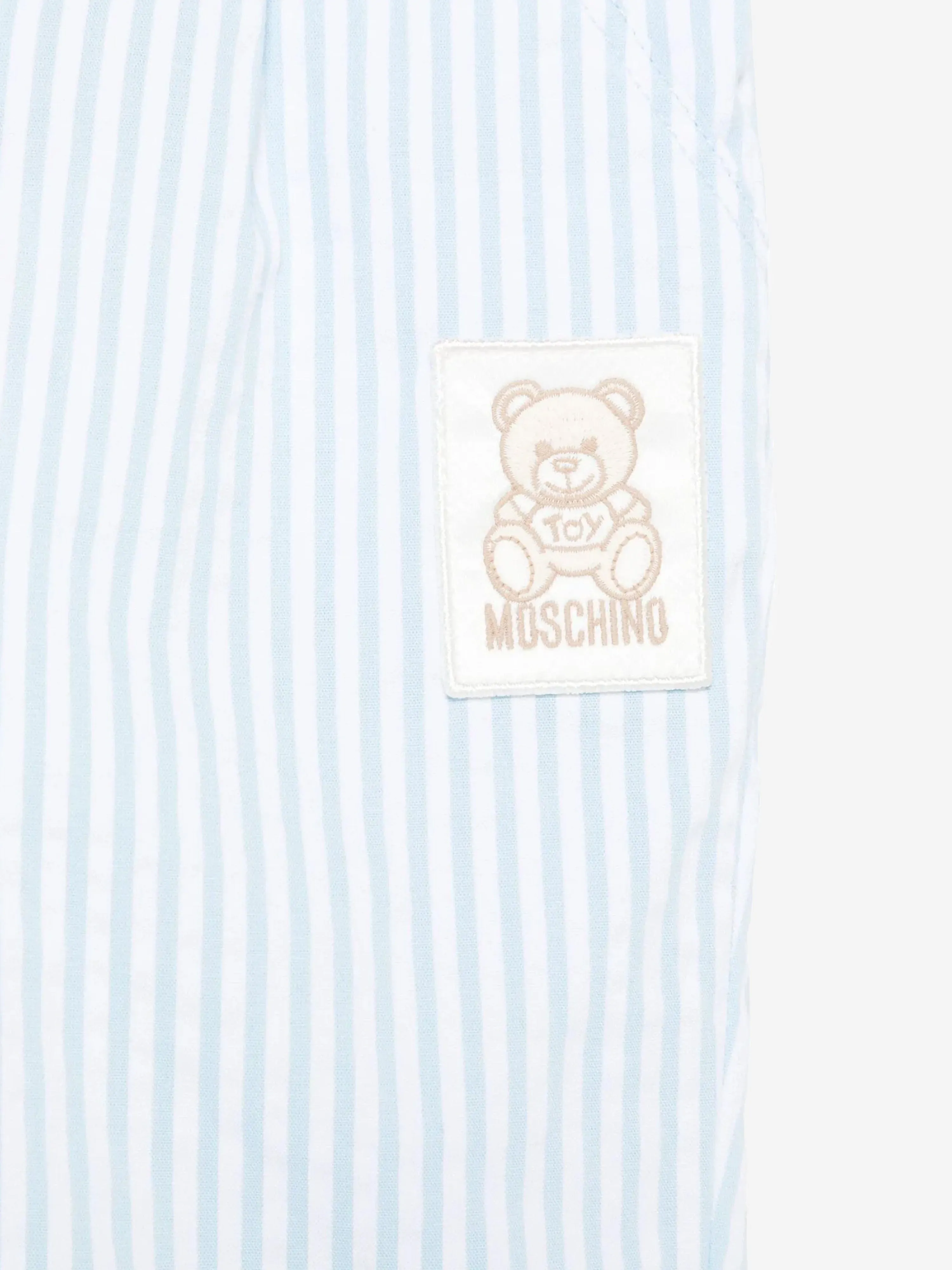 Baby Boys Striped Teddy Bear Trousers in Blue