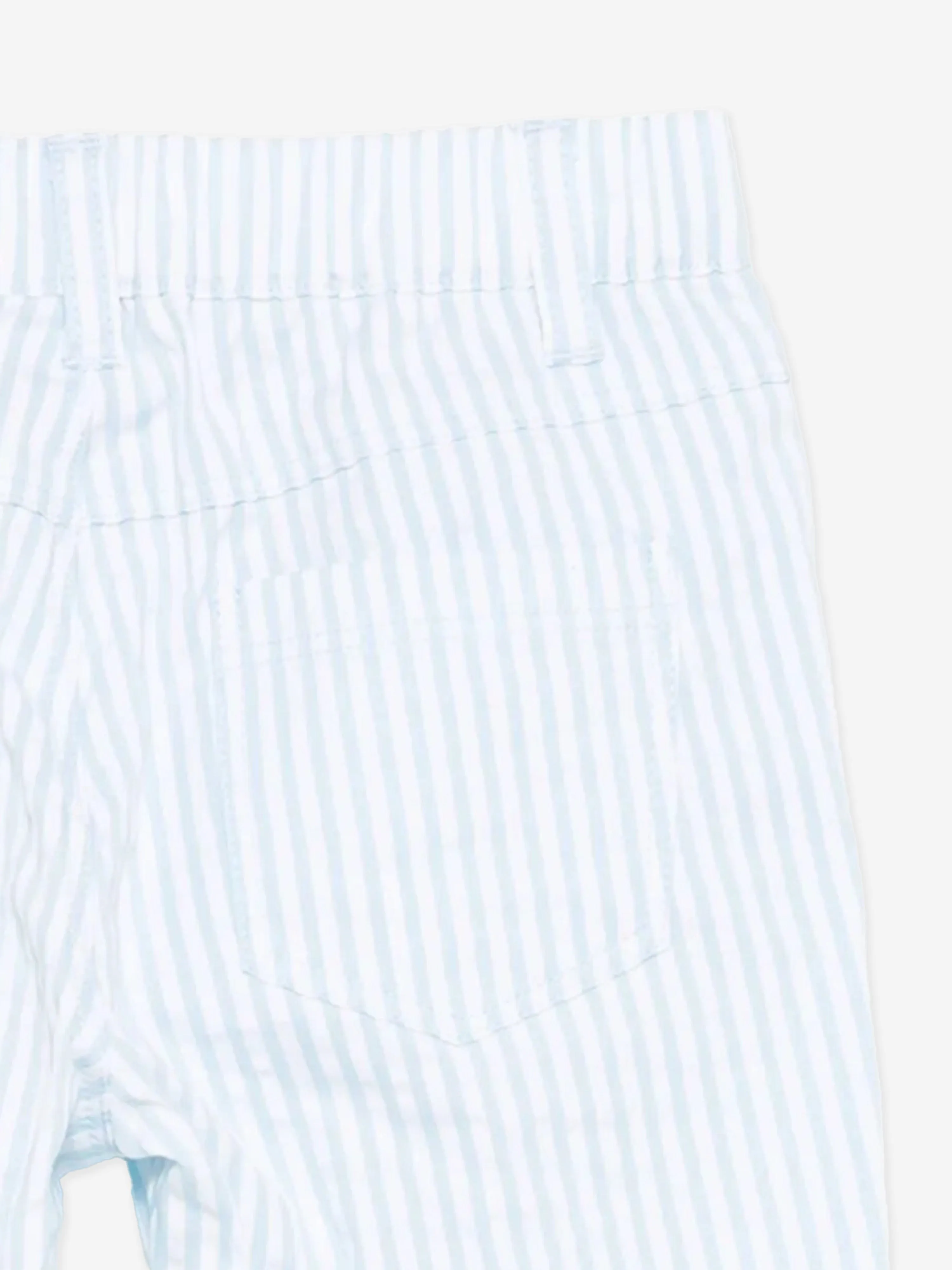 Baby Boys Striped Teddy Bear Trousers in Blue