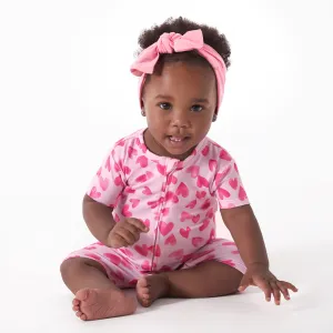 Baby Girls Heartfelt Buttery Soft Viscose Made from Eucalyptus Snug Fit Romper Gerber Childrenswea