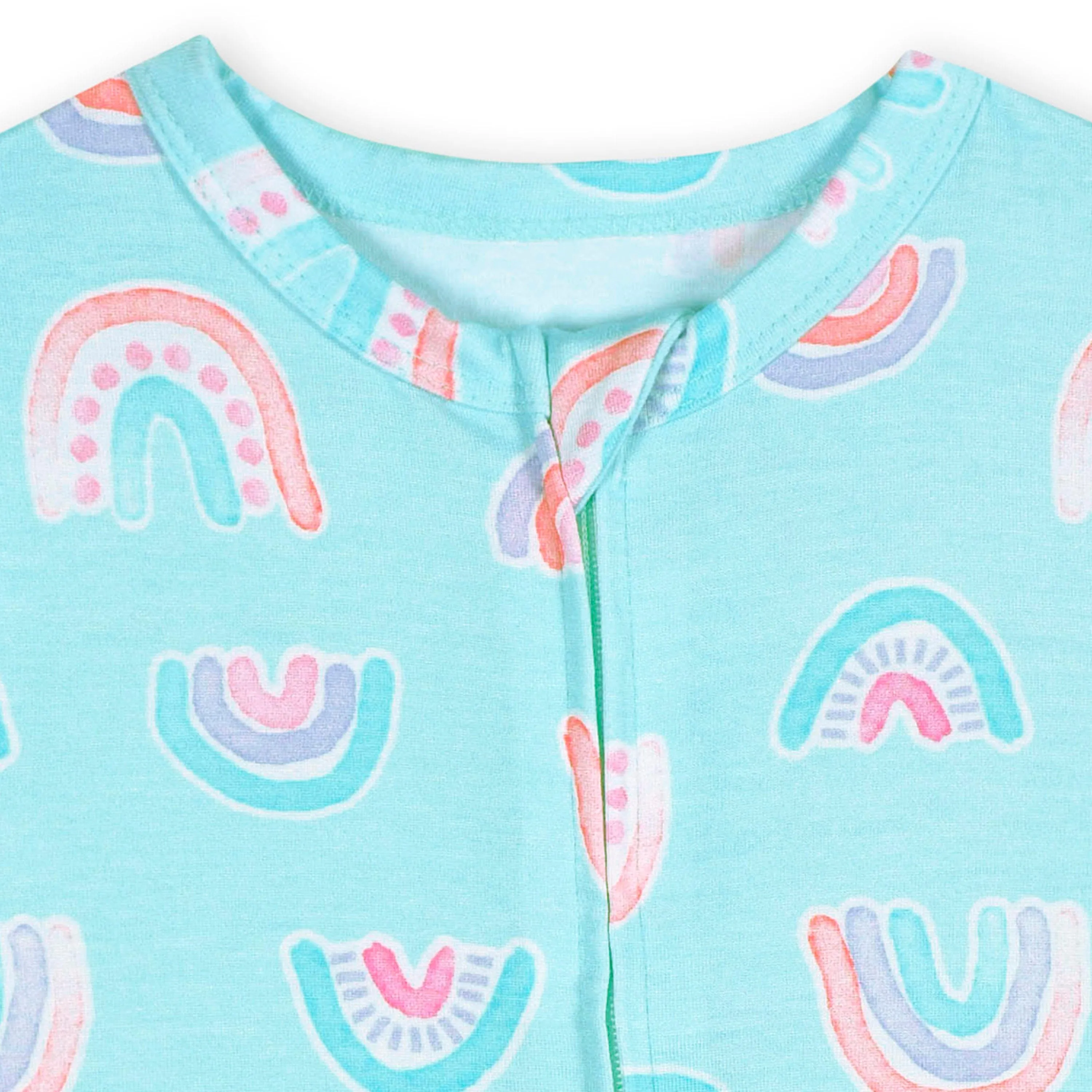 Baby Girls Rainbow Sky Buttery Soft Viscose Made from Eucalyptus Snug Fit Romper Gerber Childrenswea