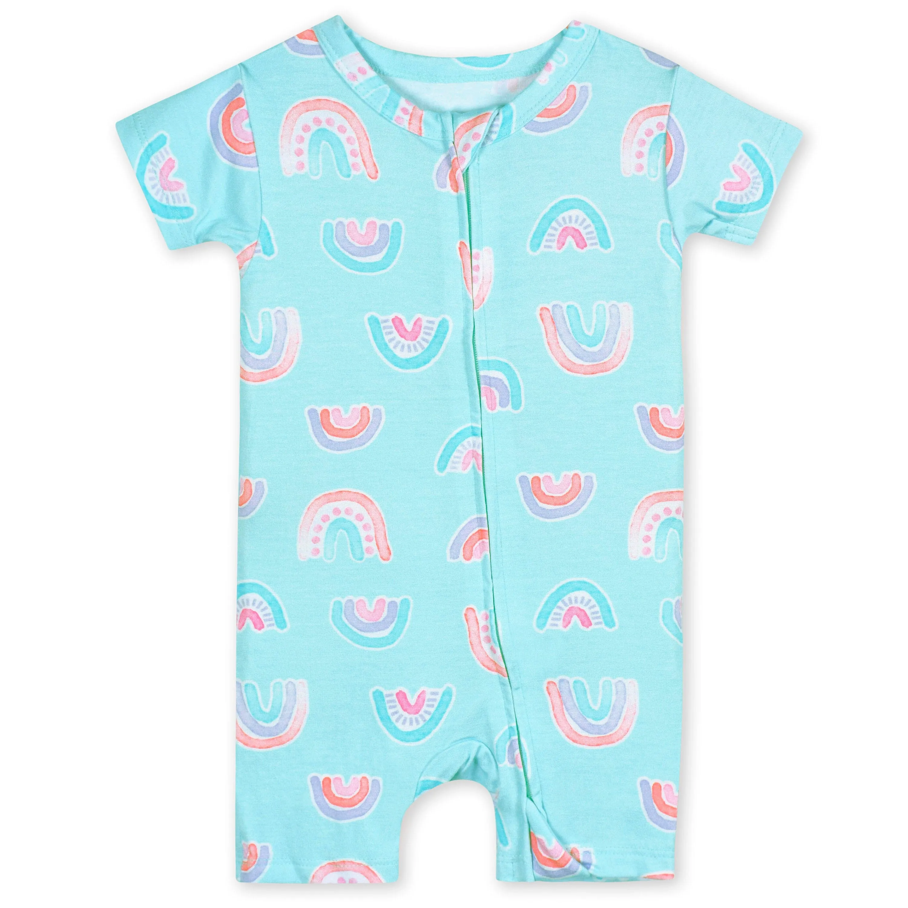 Baby Girls Rainbow Sky Buttery Soft Viscose Made from Eucalyptus Snug Fit Romper Gerber Childrenswea