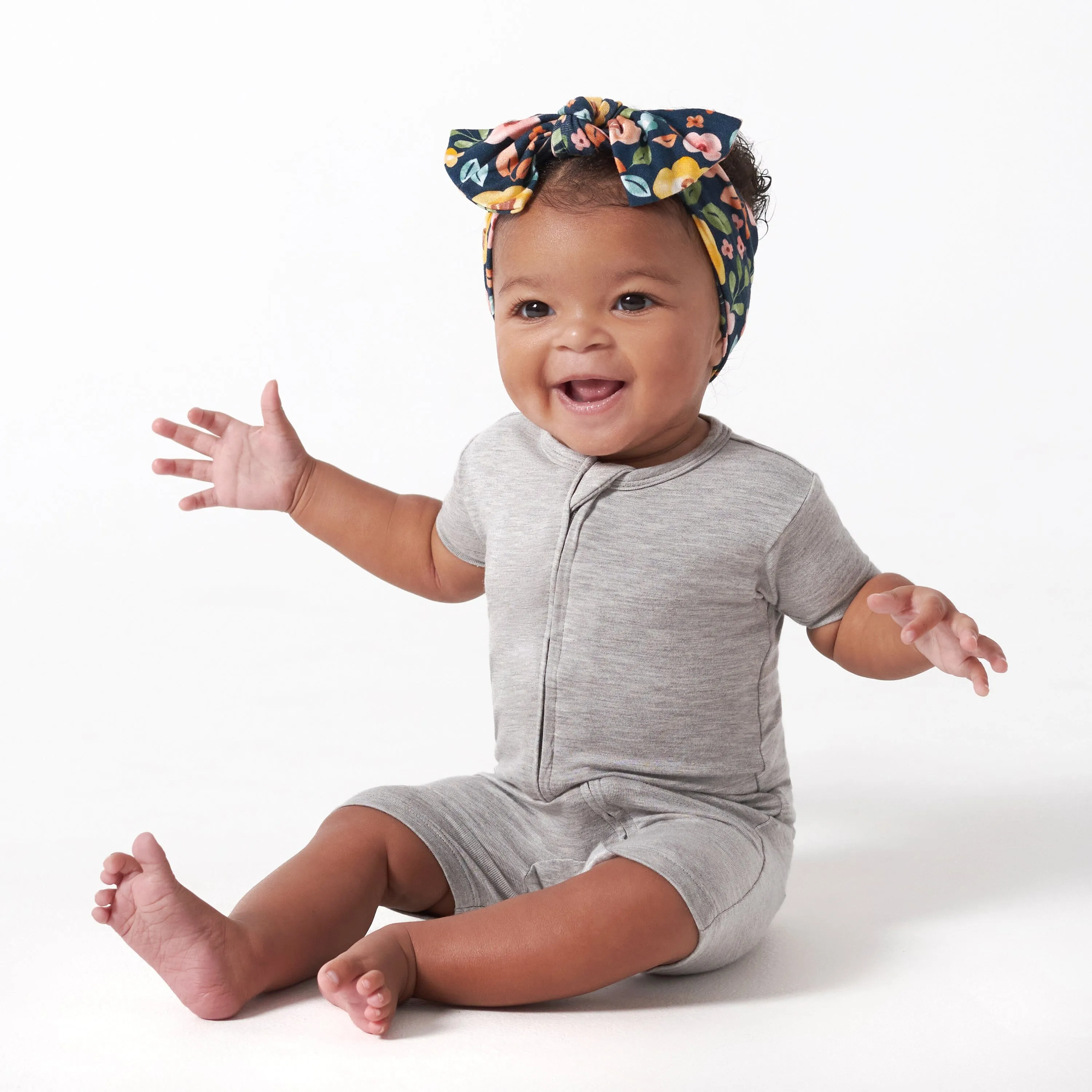 Baby Glacier Gray Buttery Soft Viscose Made from Eucalyptus Snug Fit Romper Gerber Childrenswea