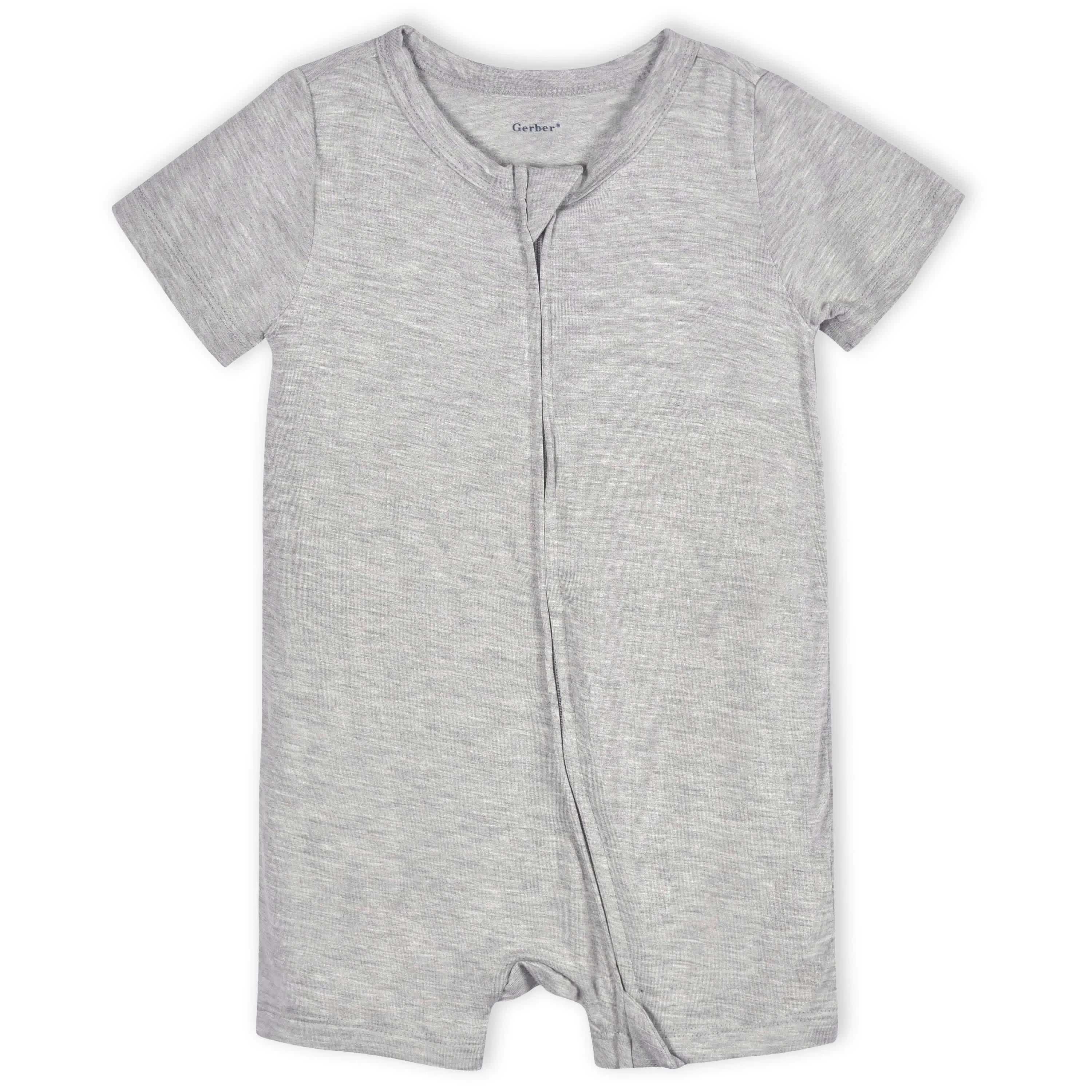 Baby Glacier Gray Buttery Soft Viscose Made from Eucalyptus Snug Fit Romper Gerber Childrenswea