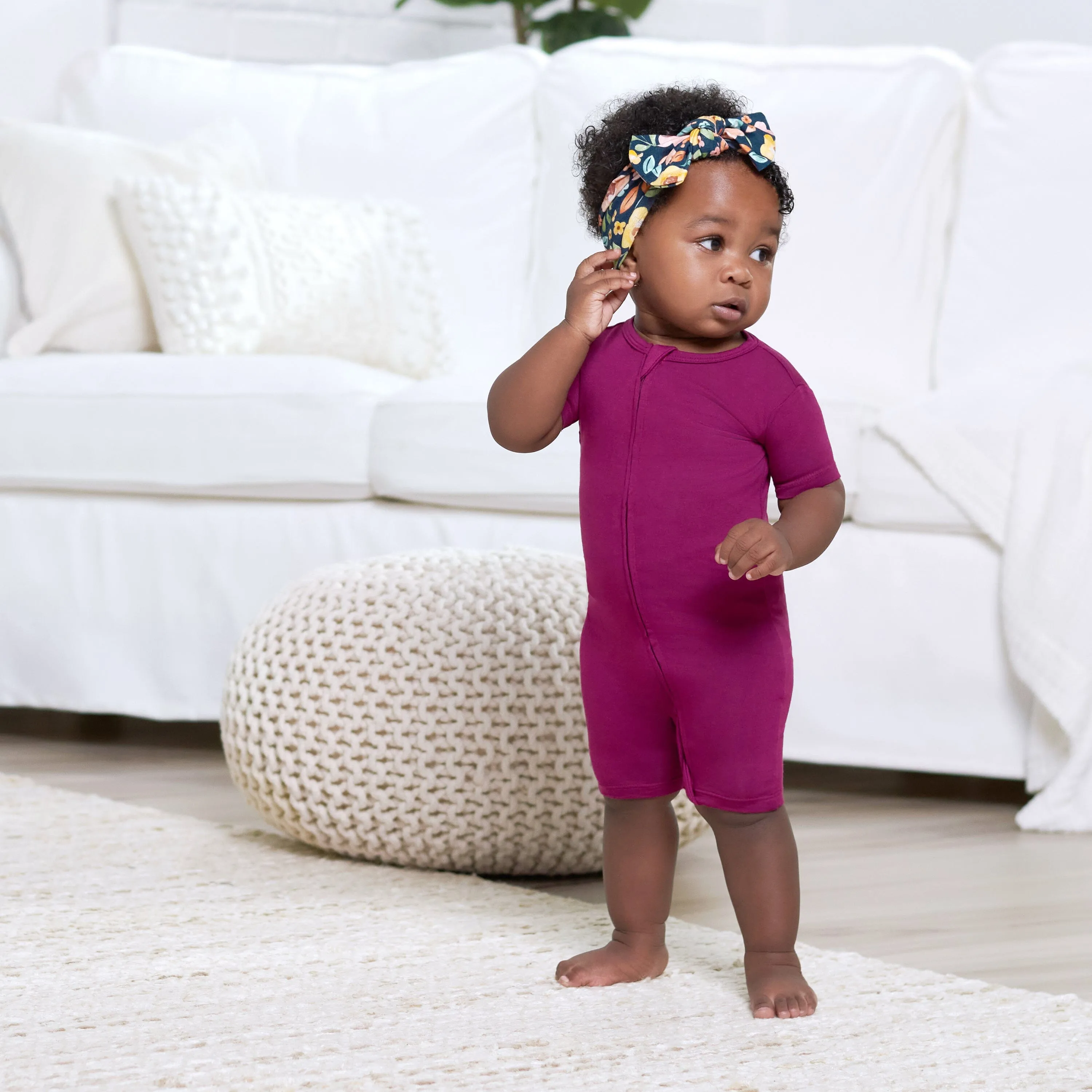 Baby Raspberry Buttery Soft Viscose Made from Eucalyptus Snug Fit Romper Gerber Childrenswea