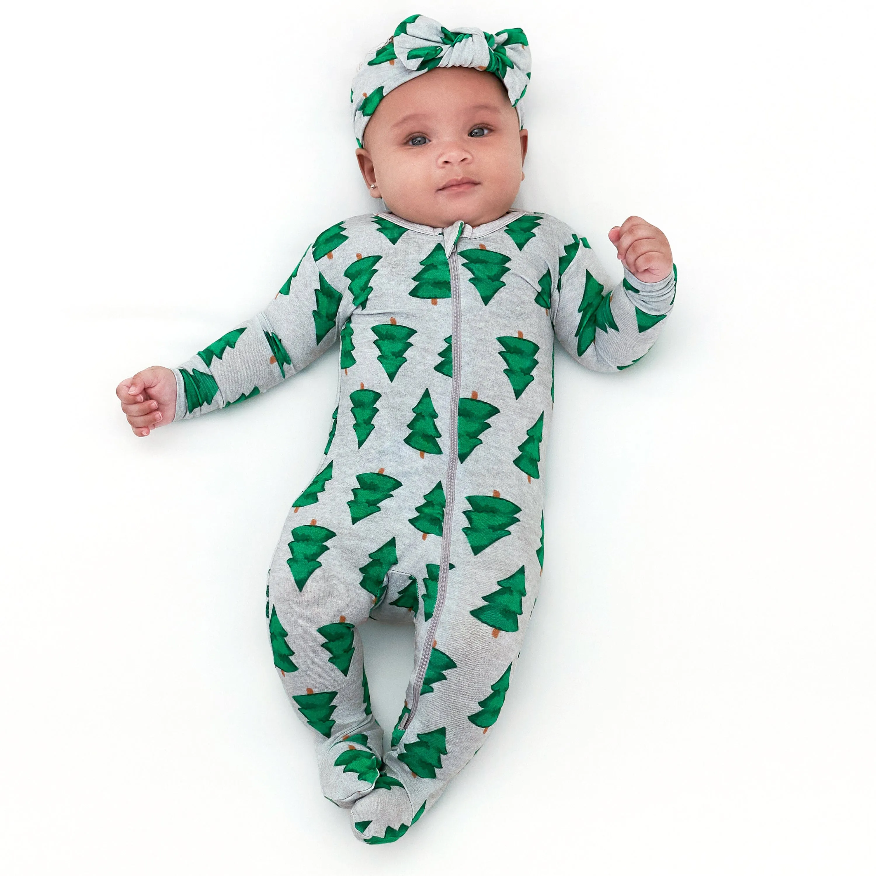 Baby Spruce Buttery Soft Viscose Made from Eucalyptus Snug Fit Footed Holiday Pajamas Gerber Childrenswea