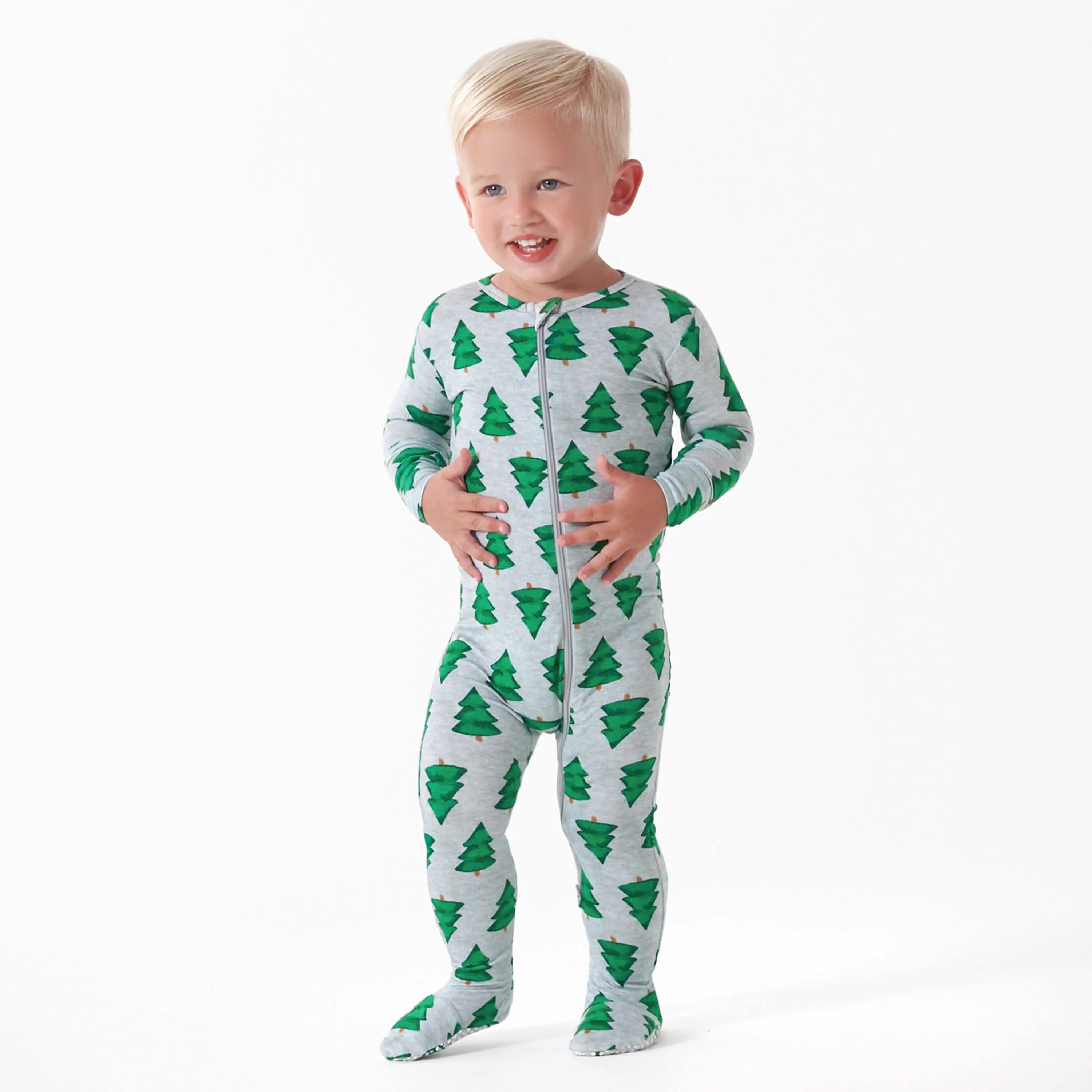 Baby Spruce Buttery Soft Viscose Made from Eucalyptus Snug Fit Footed Holiday Pajamas Gerber Childrenswea