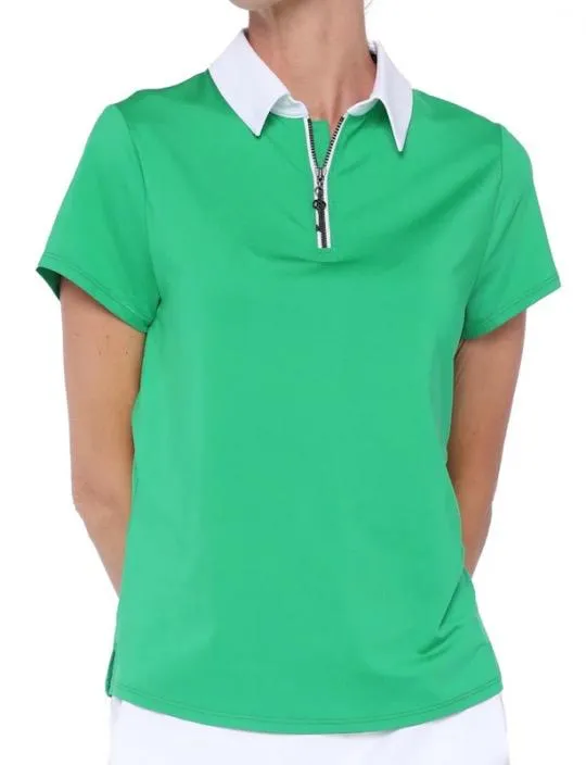 Belyn Key Green Cap Sleeve Golf Top Size M MSP$108