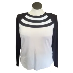 Belyn Key Laguna Women's White & Black Women's Long Sleeve Top Size XL MSP$156