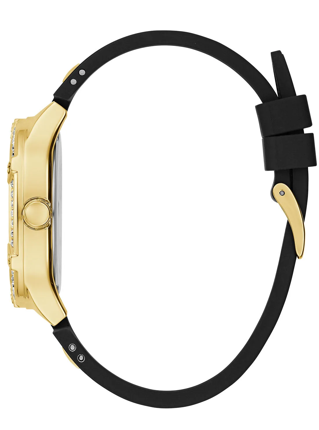 Black Champagne Duchess Crystal Silicone Watch Guess