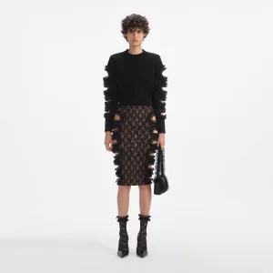 Black Cut Out Lace Detail Jumper Self Portrait