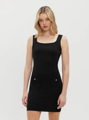 Black Holland Scoop Knit Dress Guess