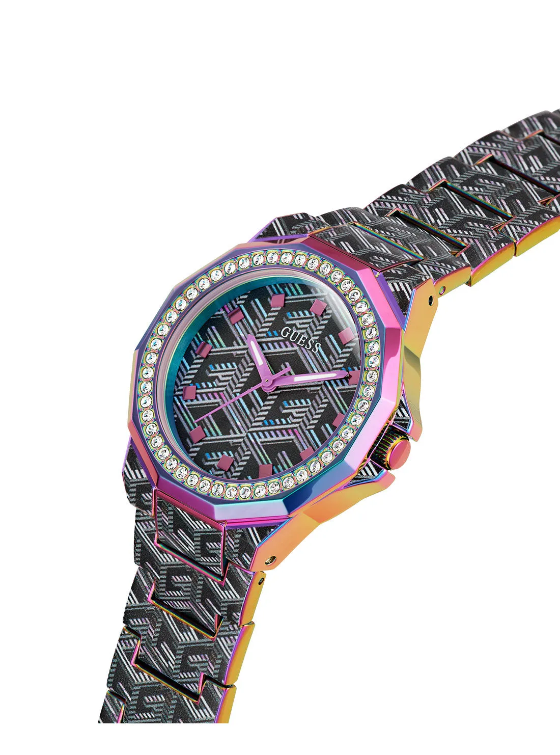 Black Iridescent Misfit Glitz Watch Guess