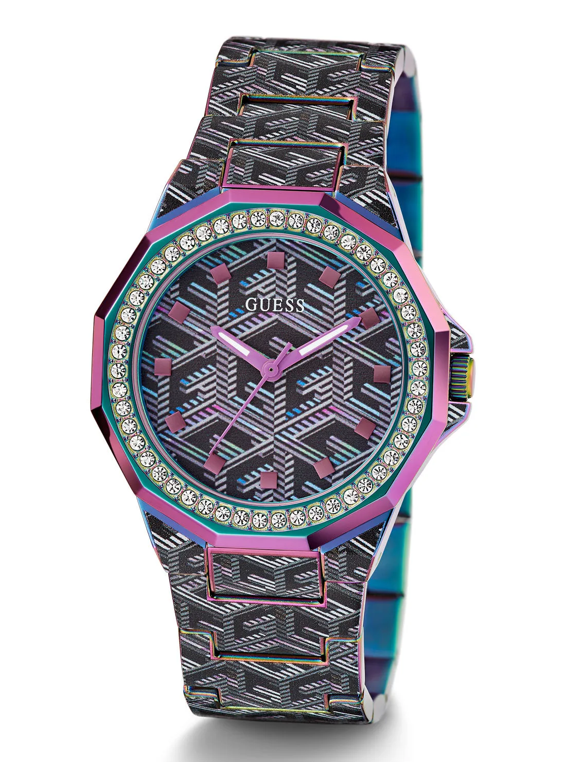 Black Iridescent Misfit Glitz Watch Guess