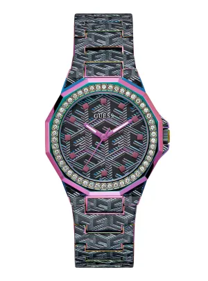 Black Iridescent Misfit Glitz Watch Guess