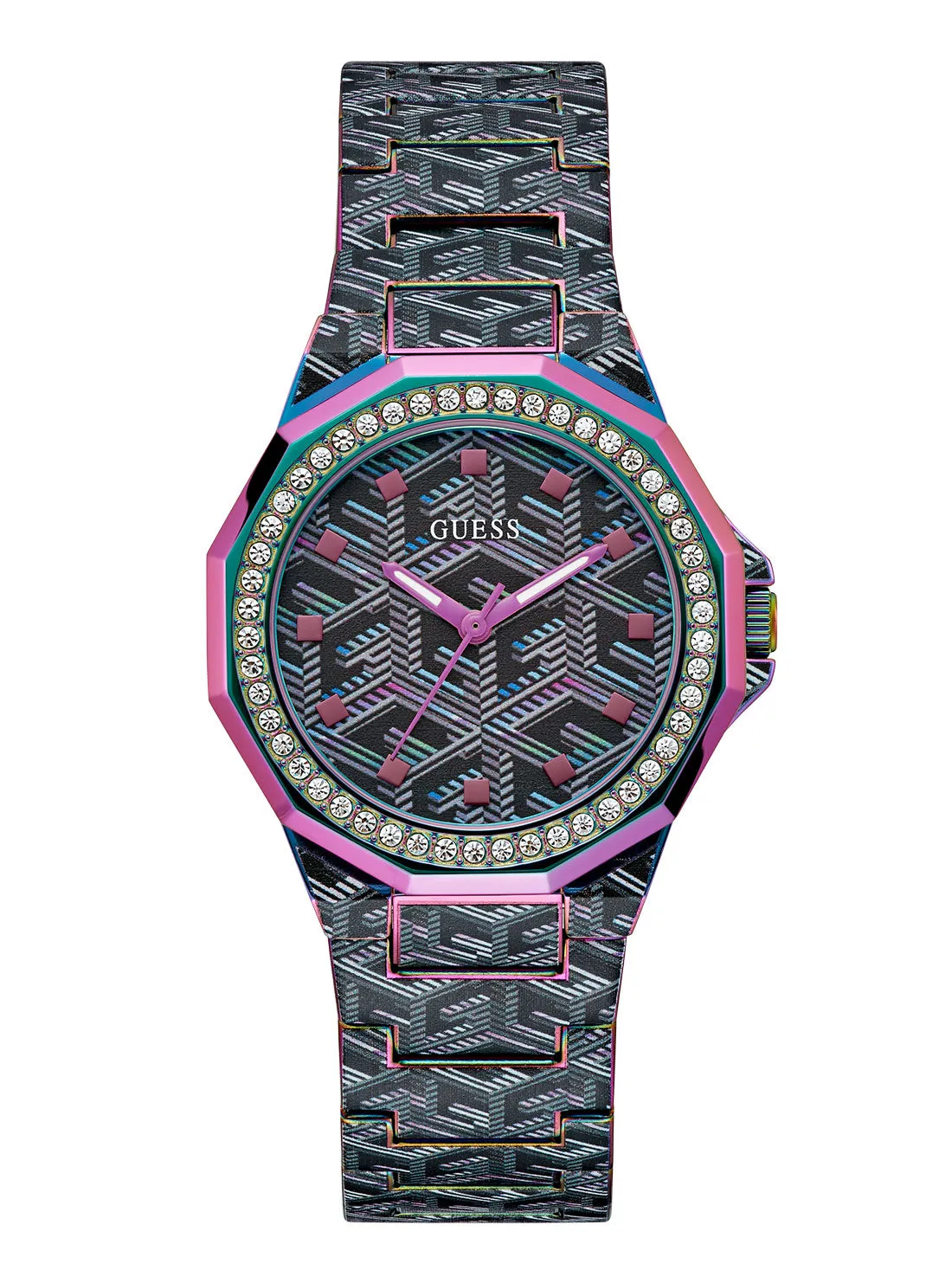Black Iridescent Misfit Glitz Watch Guess