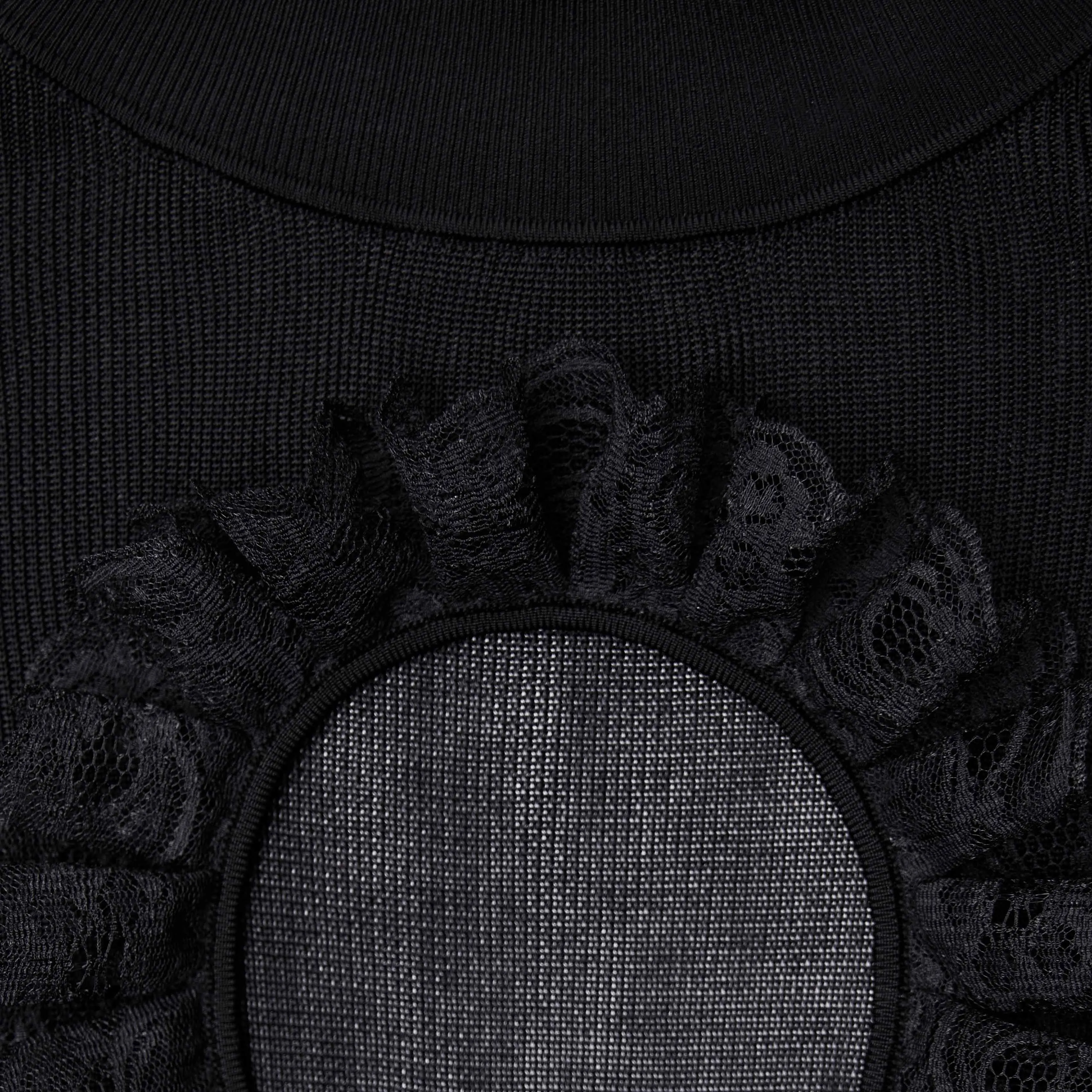 Black Knit Cut Out Bodysuit Self Portrait