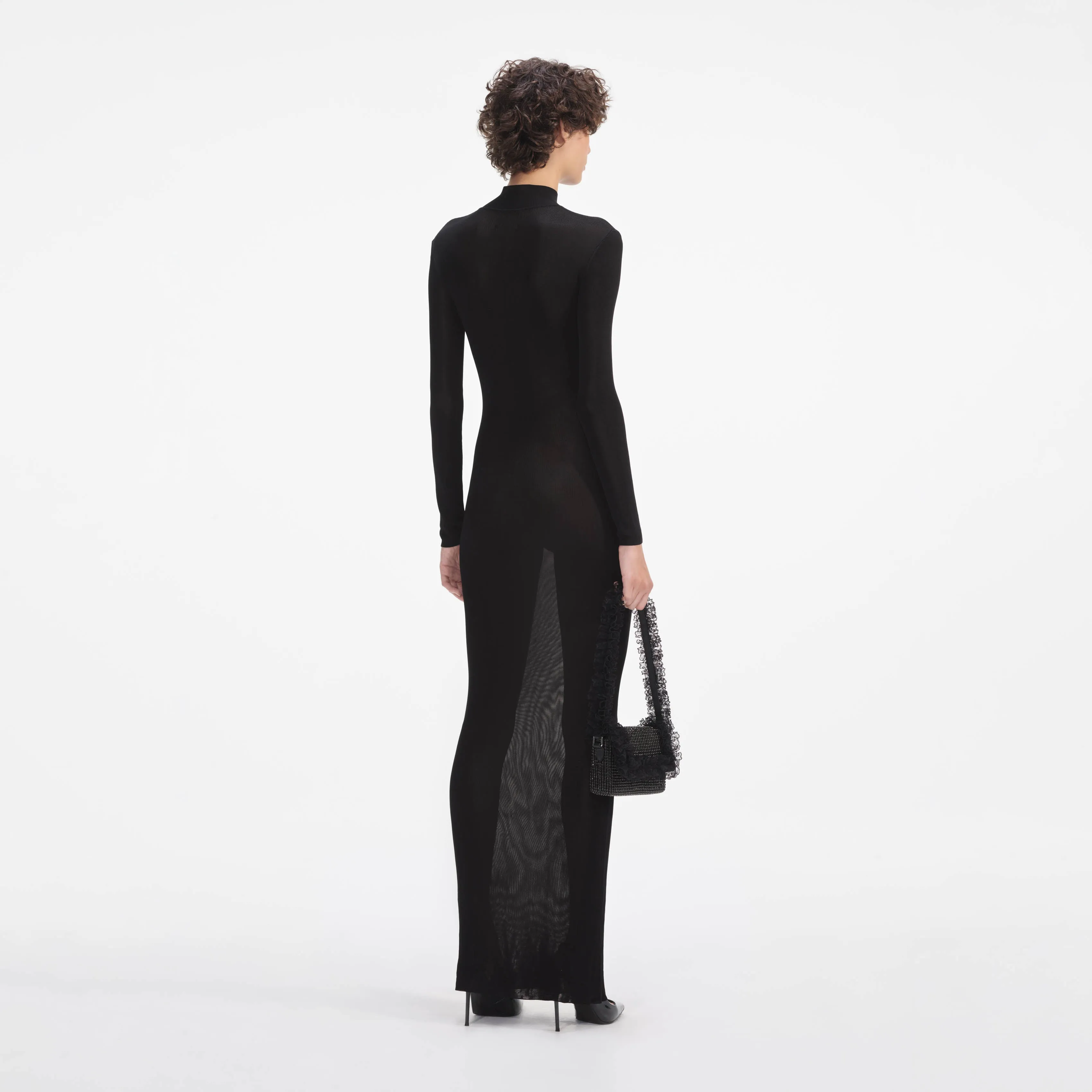 Black Knit Cut Out Maxi Dress Self Portrait