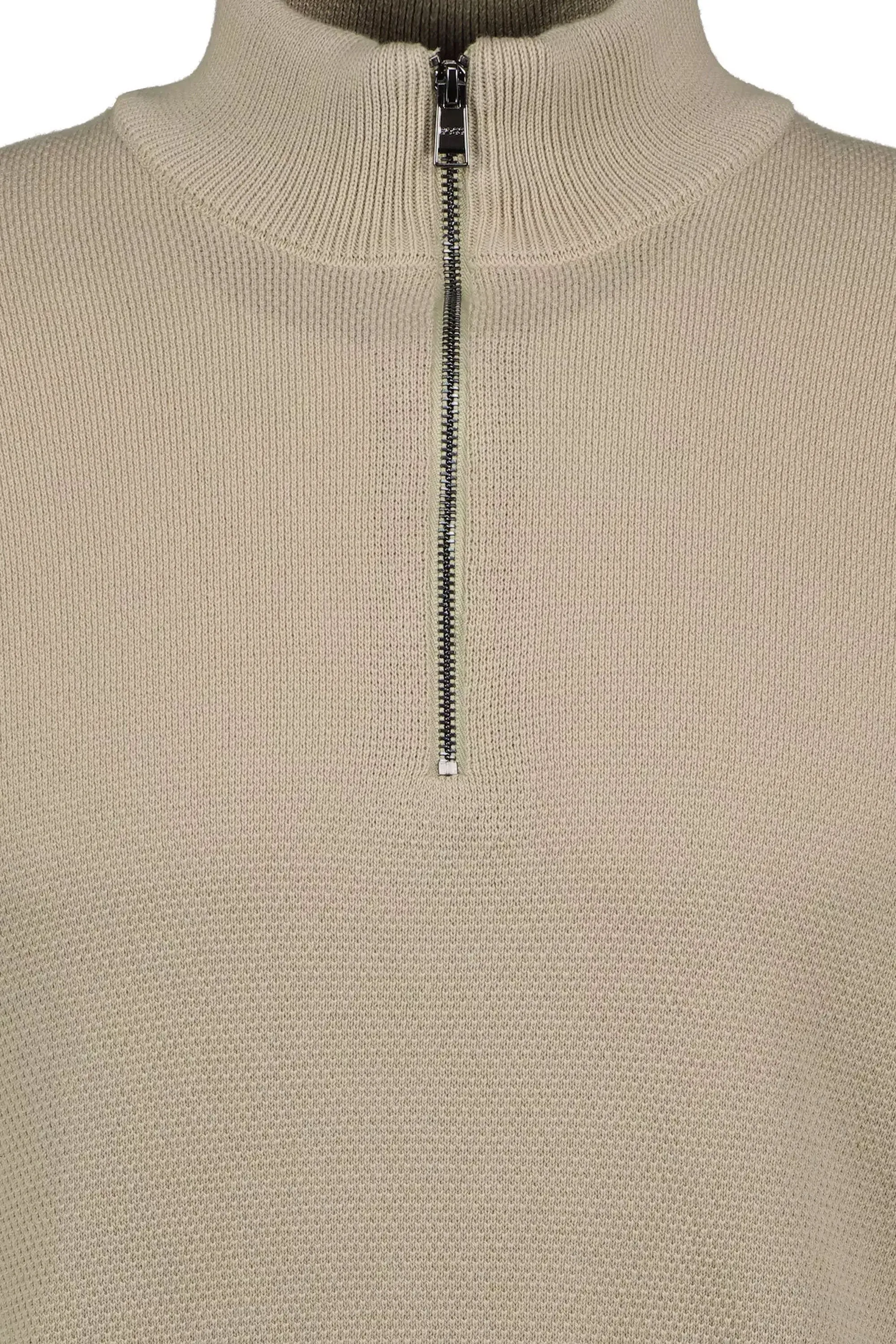 Boss Ebrando Half Zip Knitwear Dark Beige