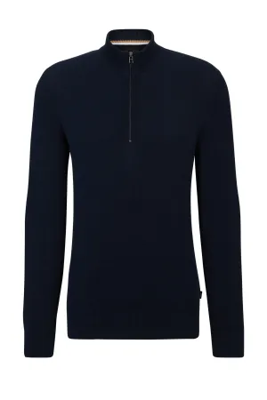Boss Ebrando P Half Zip Knitwear Dark Blue