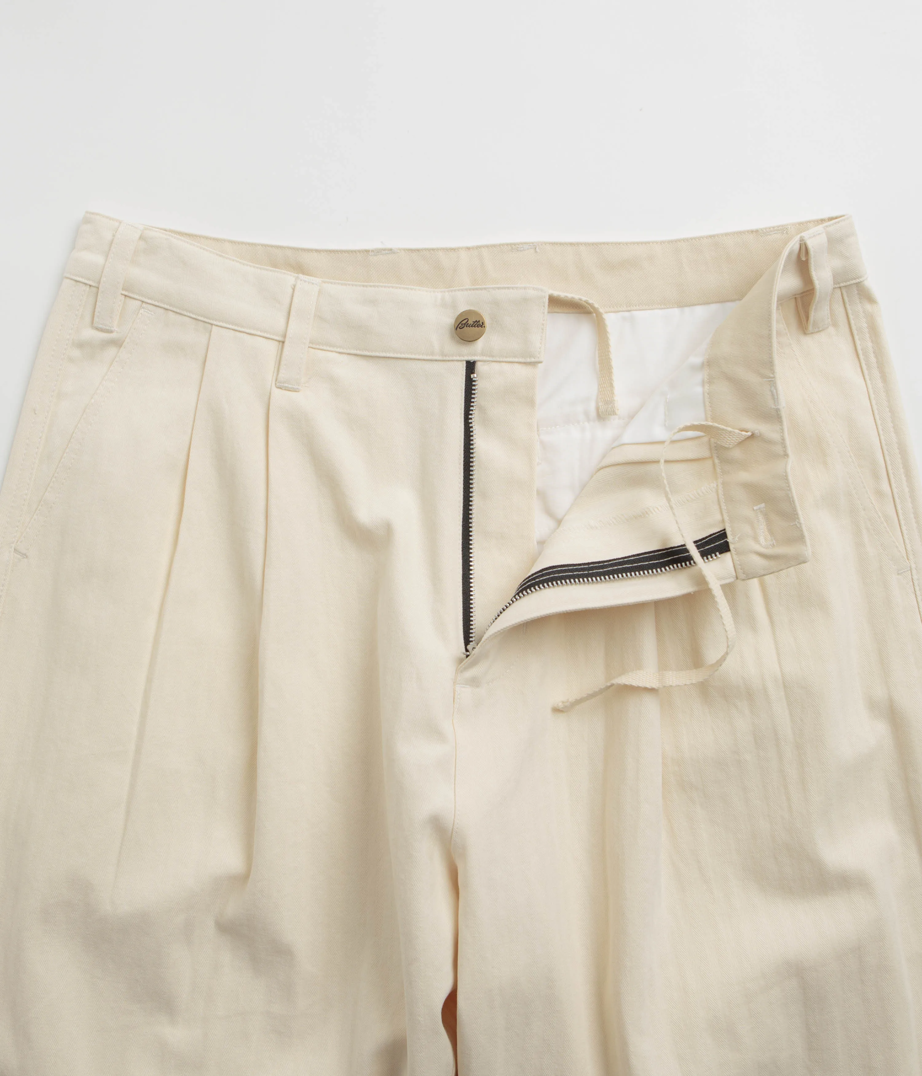 Butter Goods Pleated Trousers - Bone