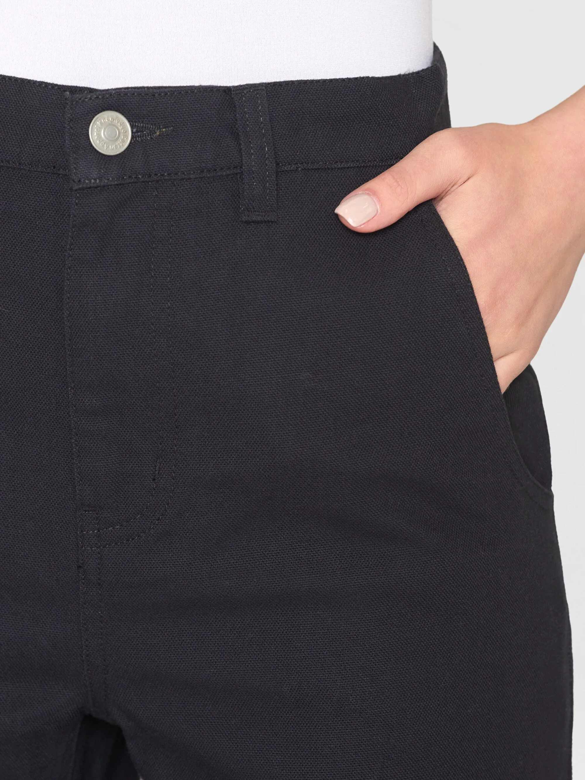 CALLA tapered canvas pant - Black Jet Knowledge Cotton