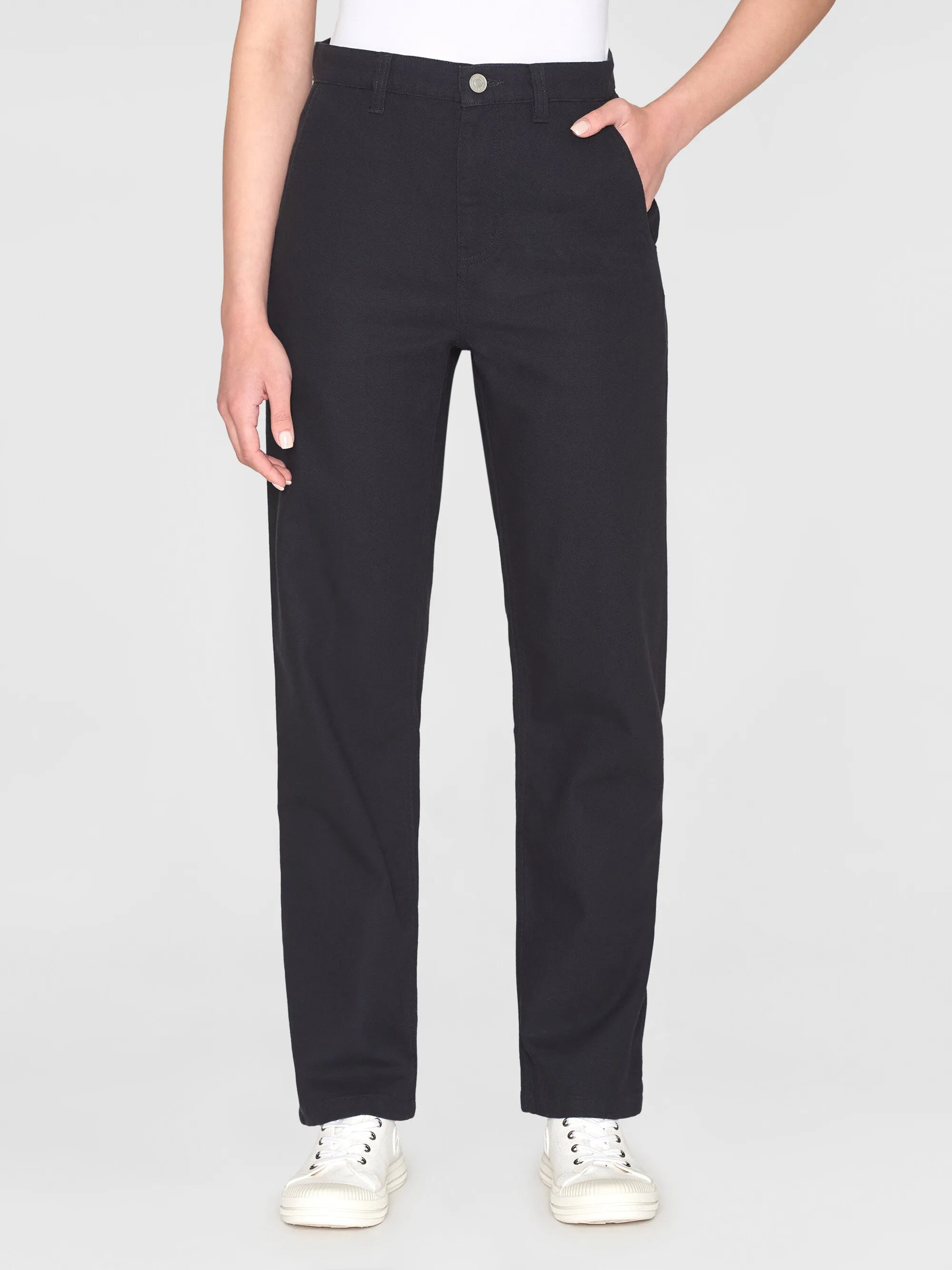 CALLA tapered canvas pant - Black Jet Knowledge Cotton