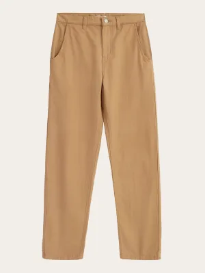 CALLA tapered canvas pant - Kelp melange Knowledge Cotton