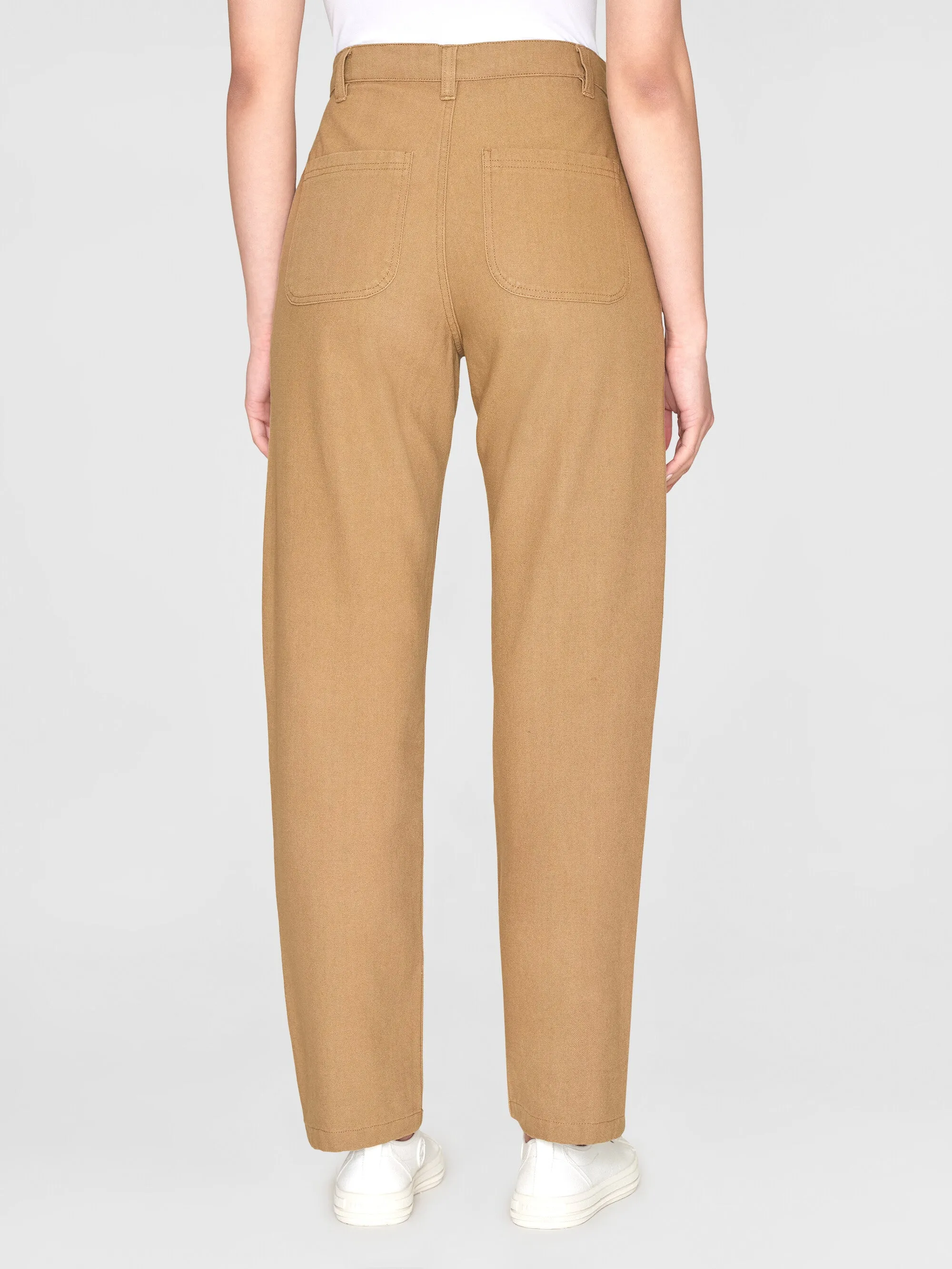 CALLA tapered canvas pant - Kelp melange Knowledge Cotton