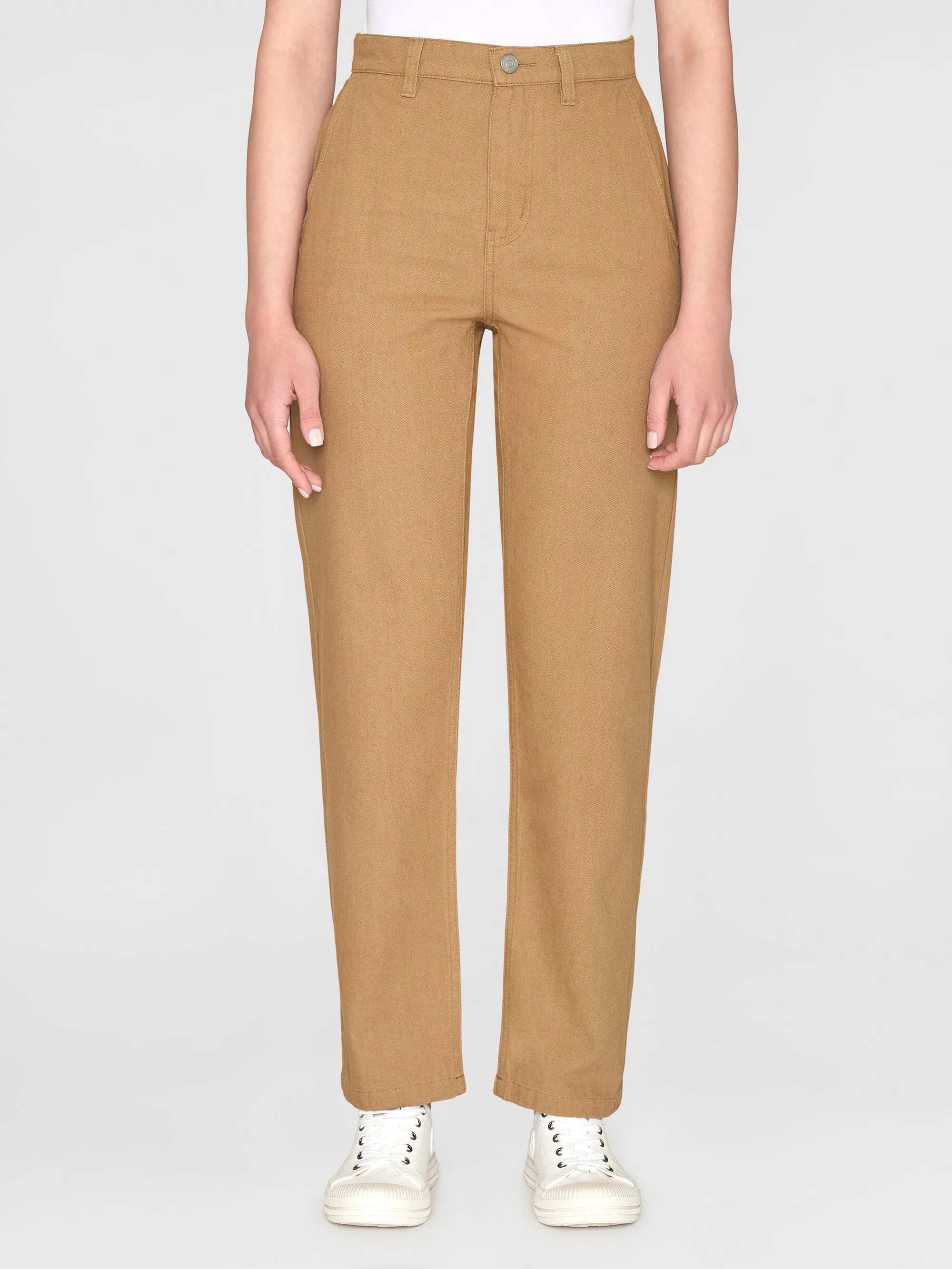 CALLA tapered canvas pant - Kelp melange Knowledge Cotton