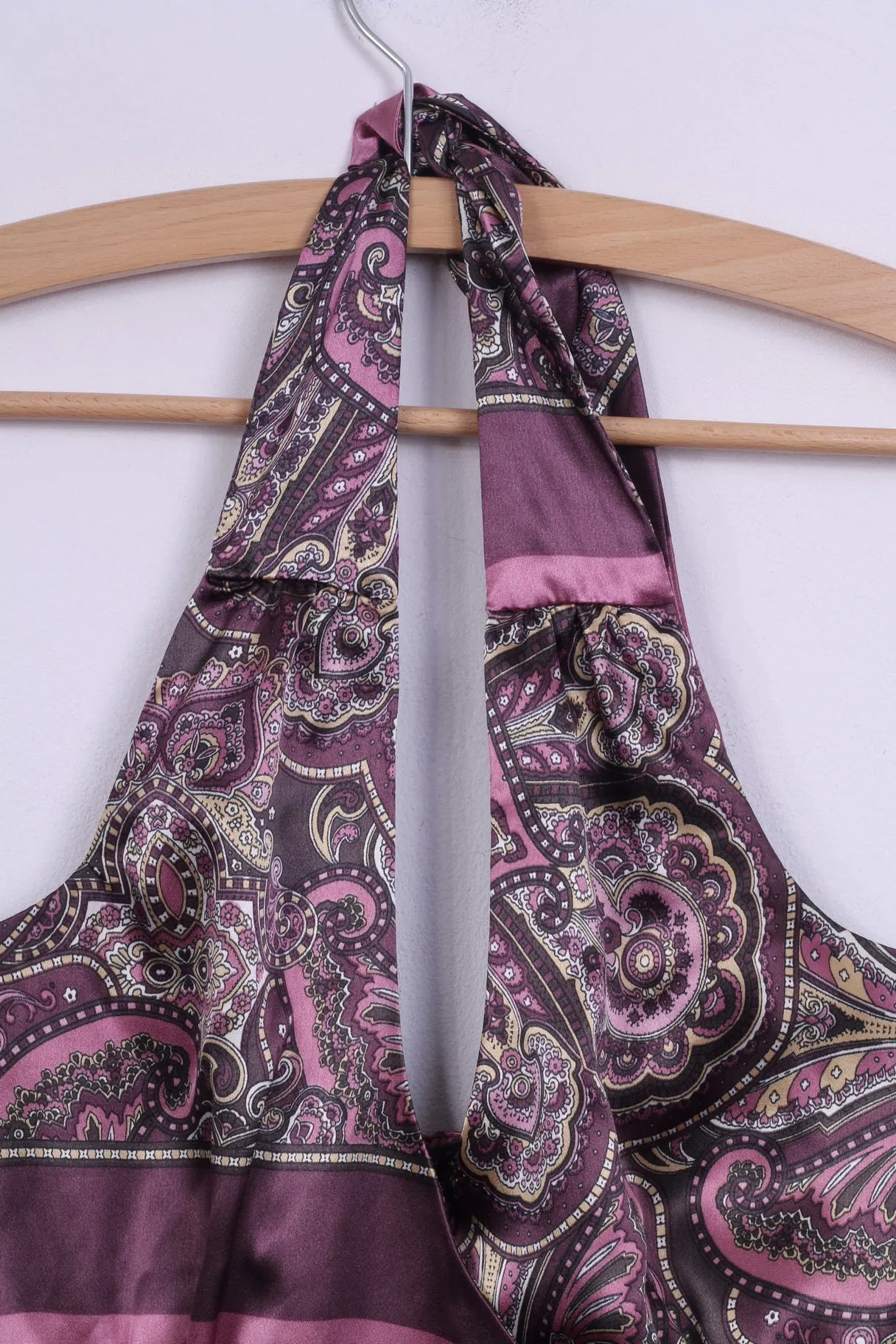 Camaieu Womens 10 38 Midi Dress Purple Soft Multi Printed Summer