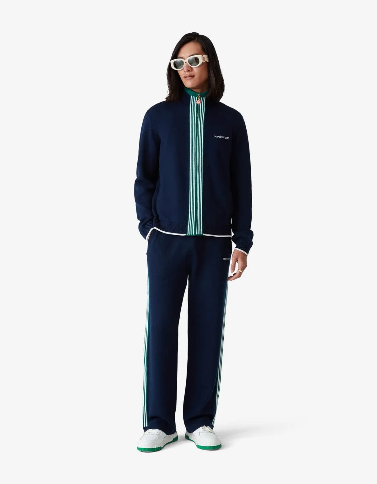 Casablanca Navy Blue Knit Tennis Trousers