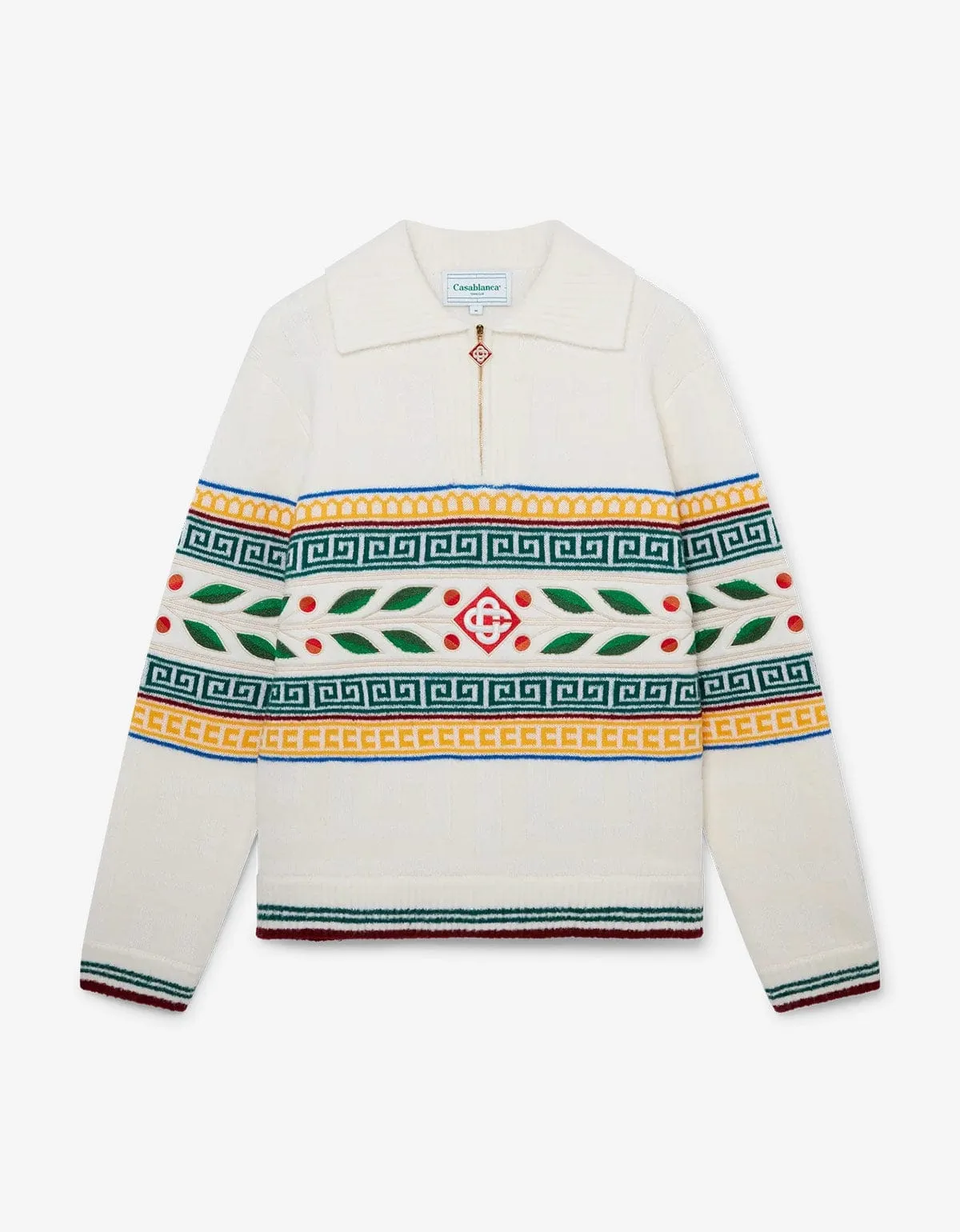 Casablanca White Laurel Olympique Jumper
