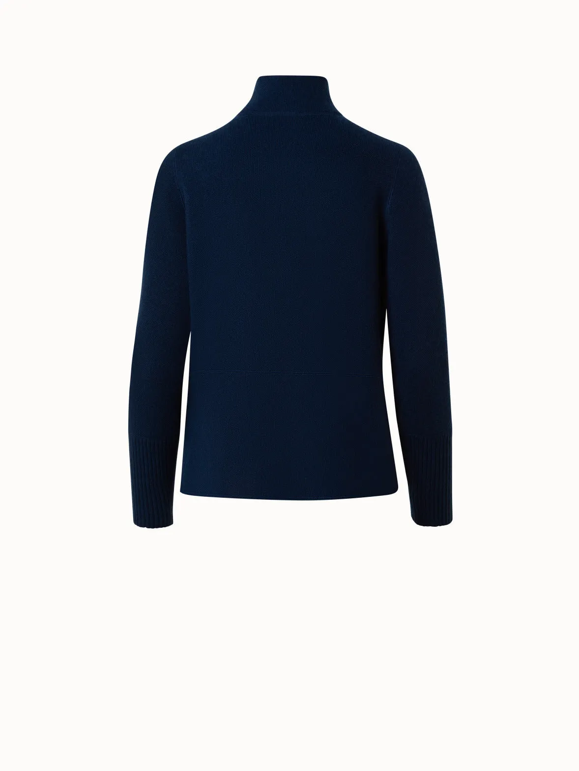 Cashmere Piqué Knit Zip Cardigan Akris