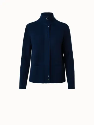 Cashmere Piqué Knit Zip Cardigan Akris