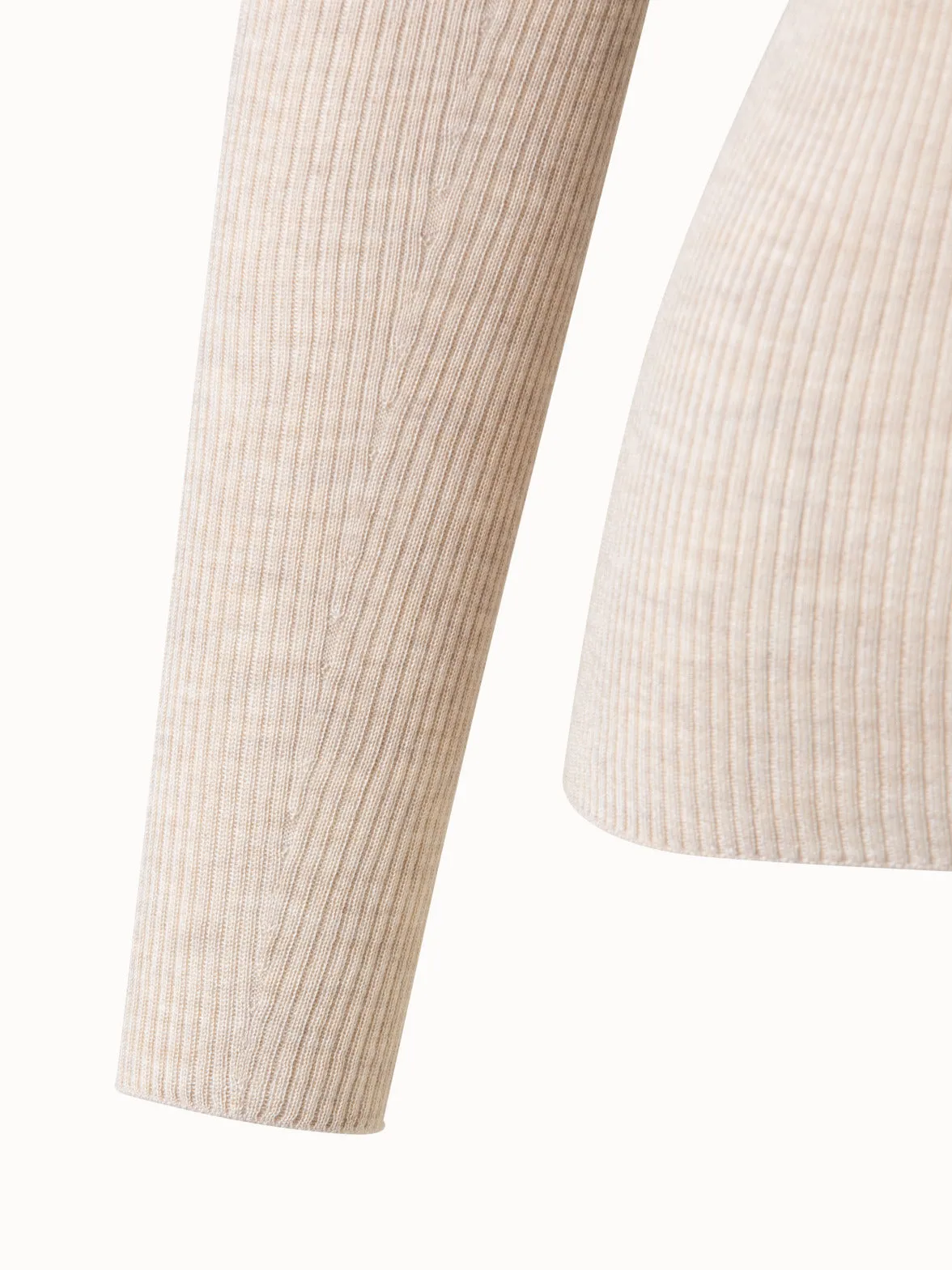 Cashmere Silk Fine Rib Mockneck Akris