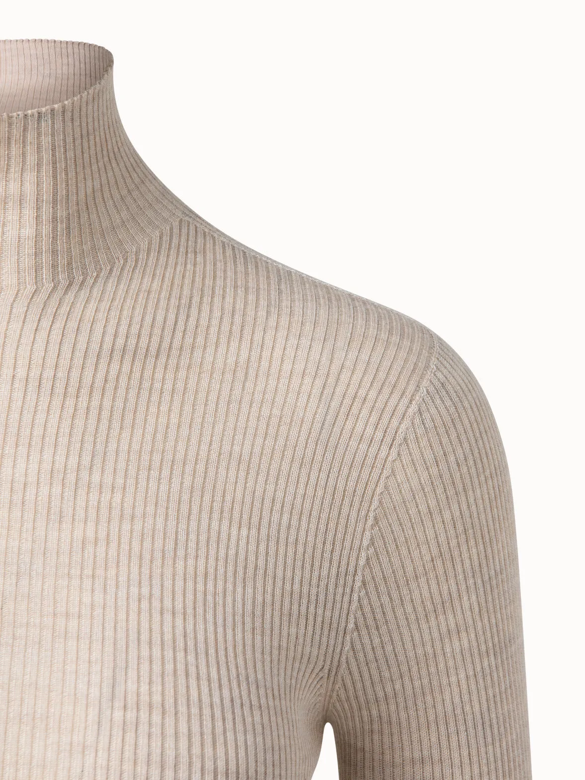 Cashmere Silk Fine Rib Mockneck Akris