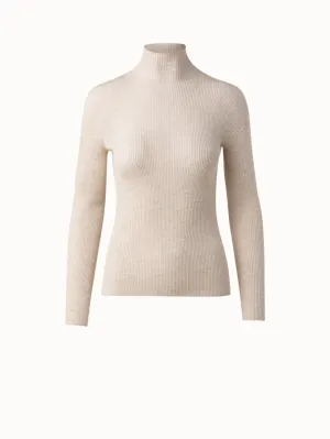 Cashmere Silk Fine Rib Mockneck Akris
