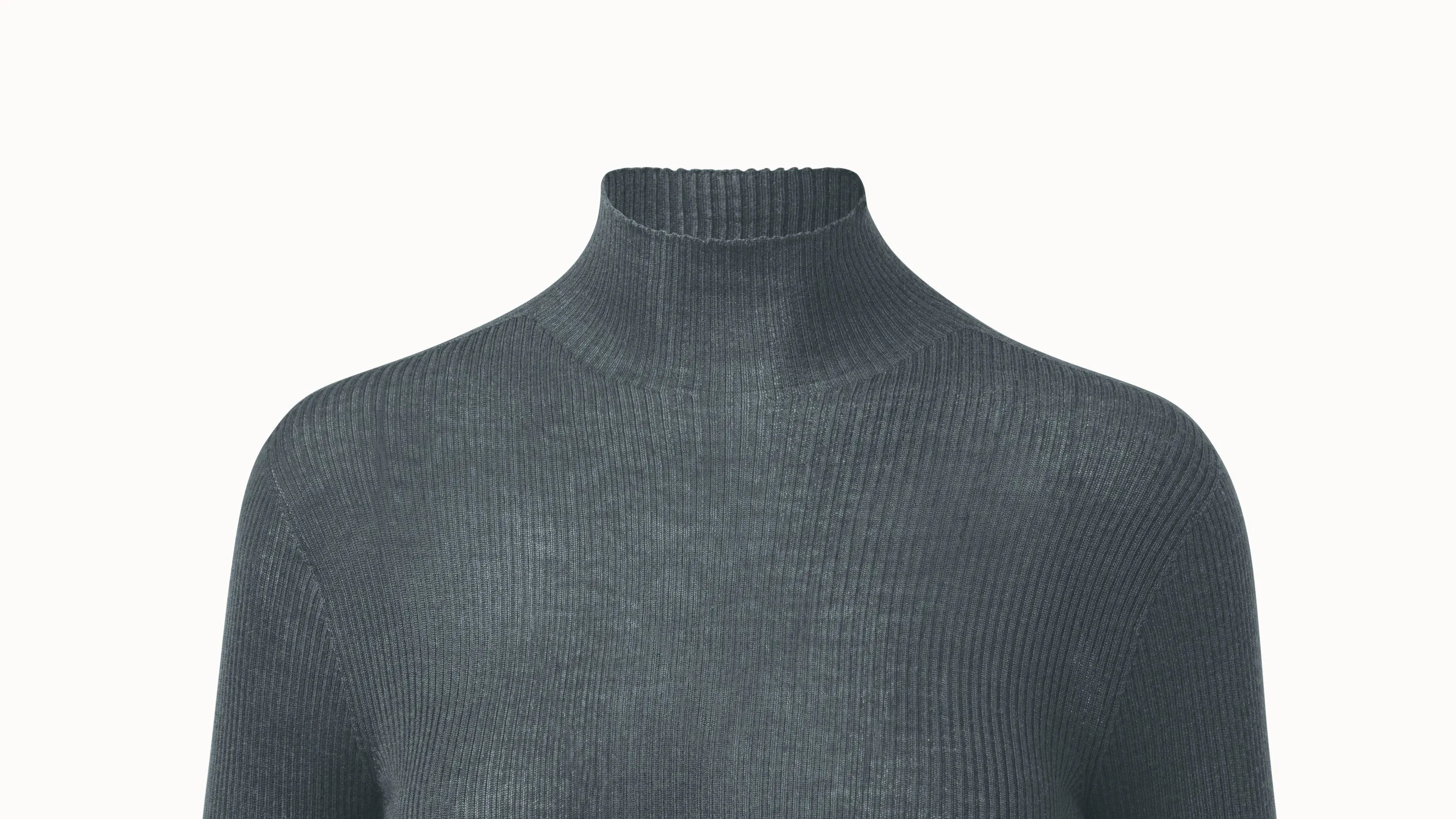 Cashmere Silk Fine Rib Mockneck Akris