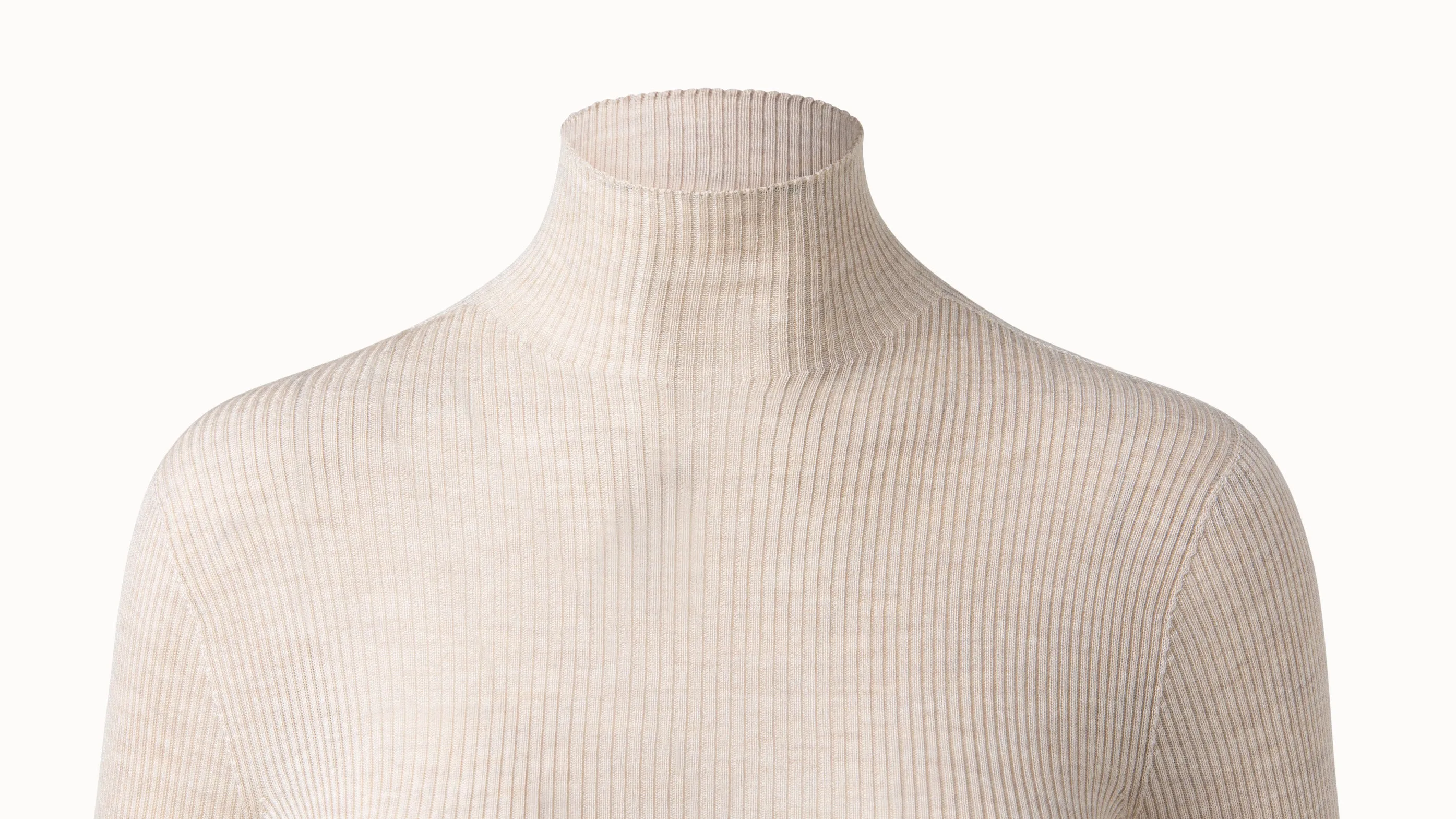 Cashmere Silk Fine Rib Mockneck Akris