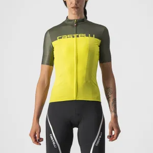 Castelli Velocissima Womens Cycling Jersey (Sulphur/Military Green)