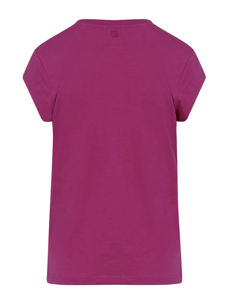 CC Heart Basic V-Neck T-Shirt Berry