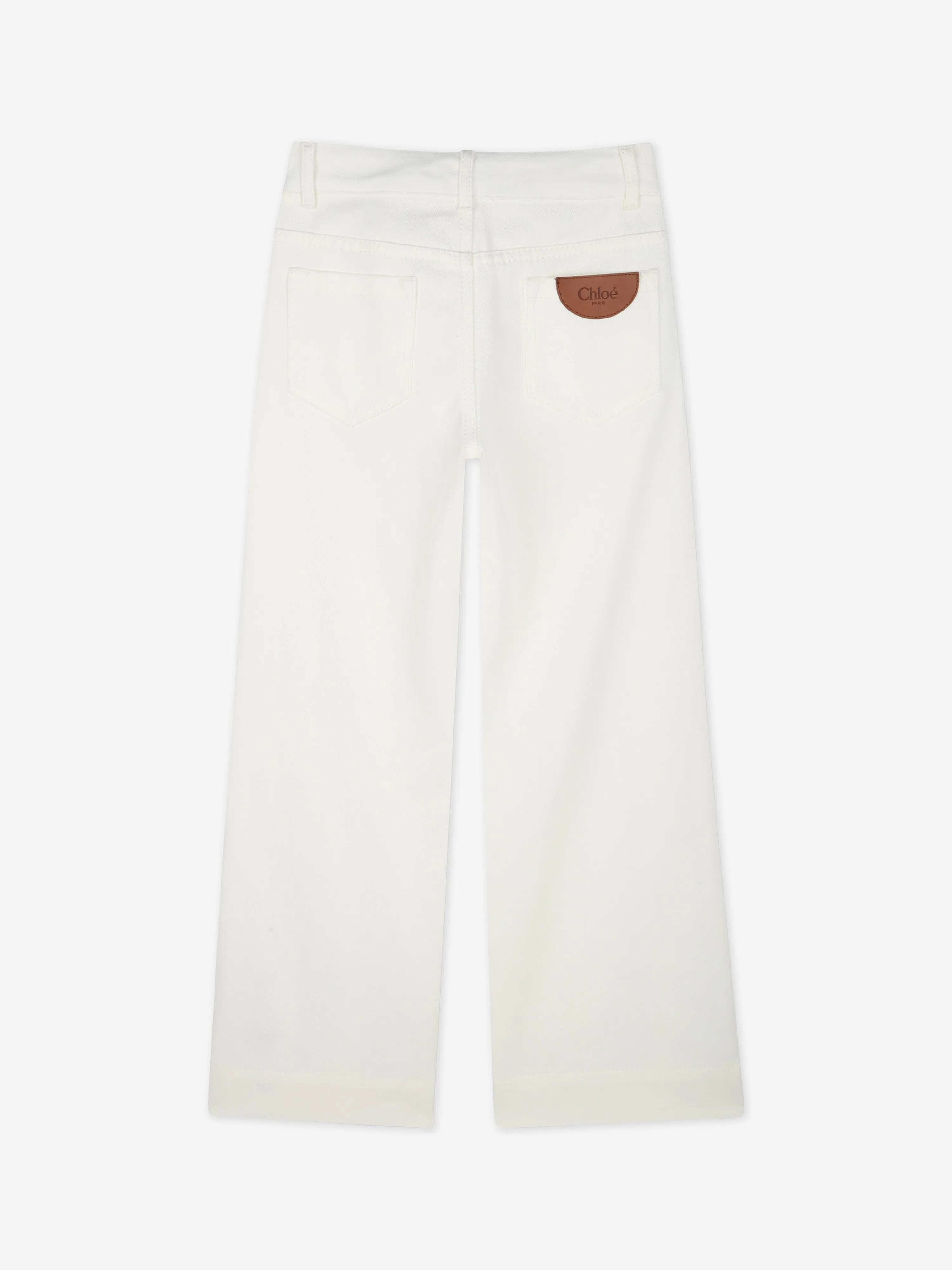 Chlo Girls Denim Trousers in Ivory