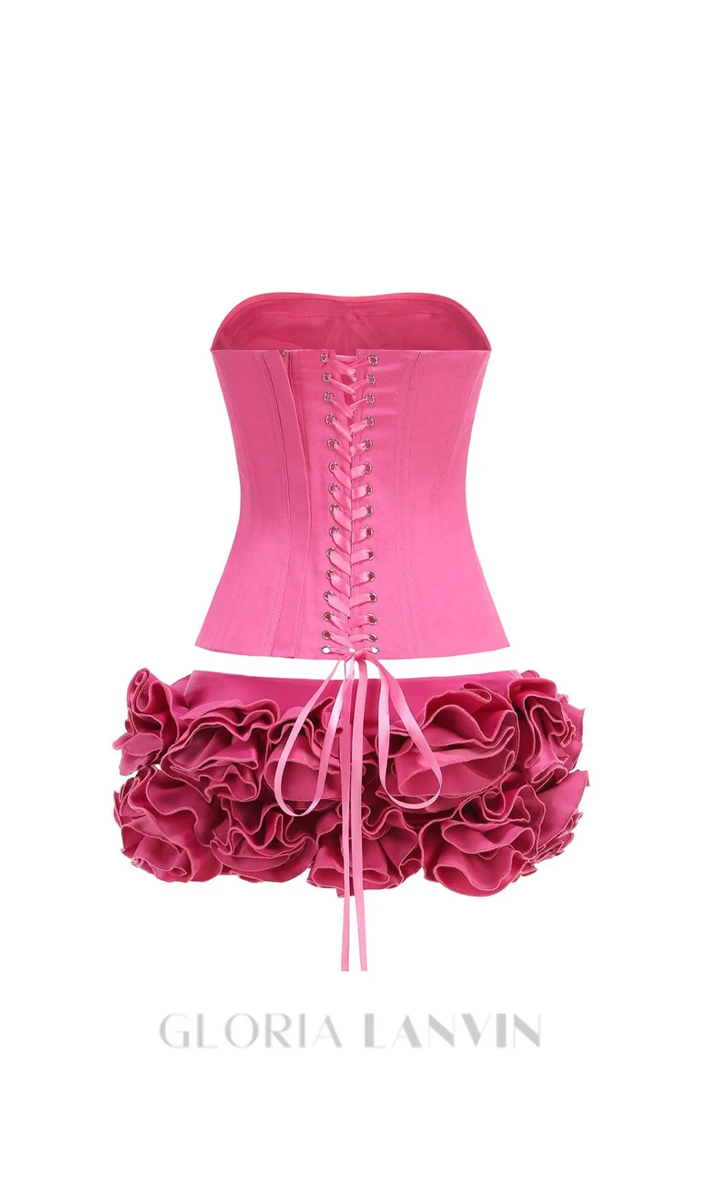 CLEGG PINK CORSET FLOWER TWO-PIECE SET Gloria Lanvin