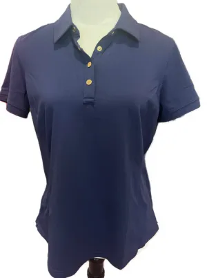 Clover by Bobby Jones Performance Polo Navy and Gold Size M